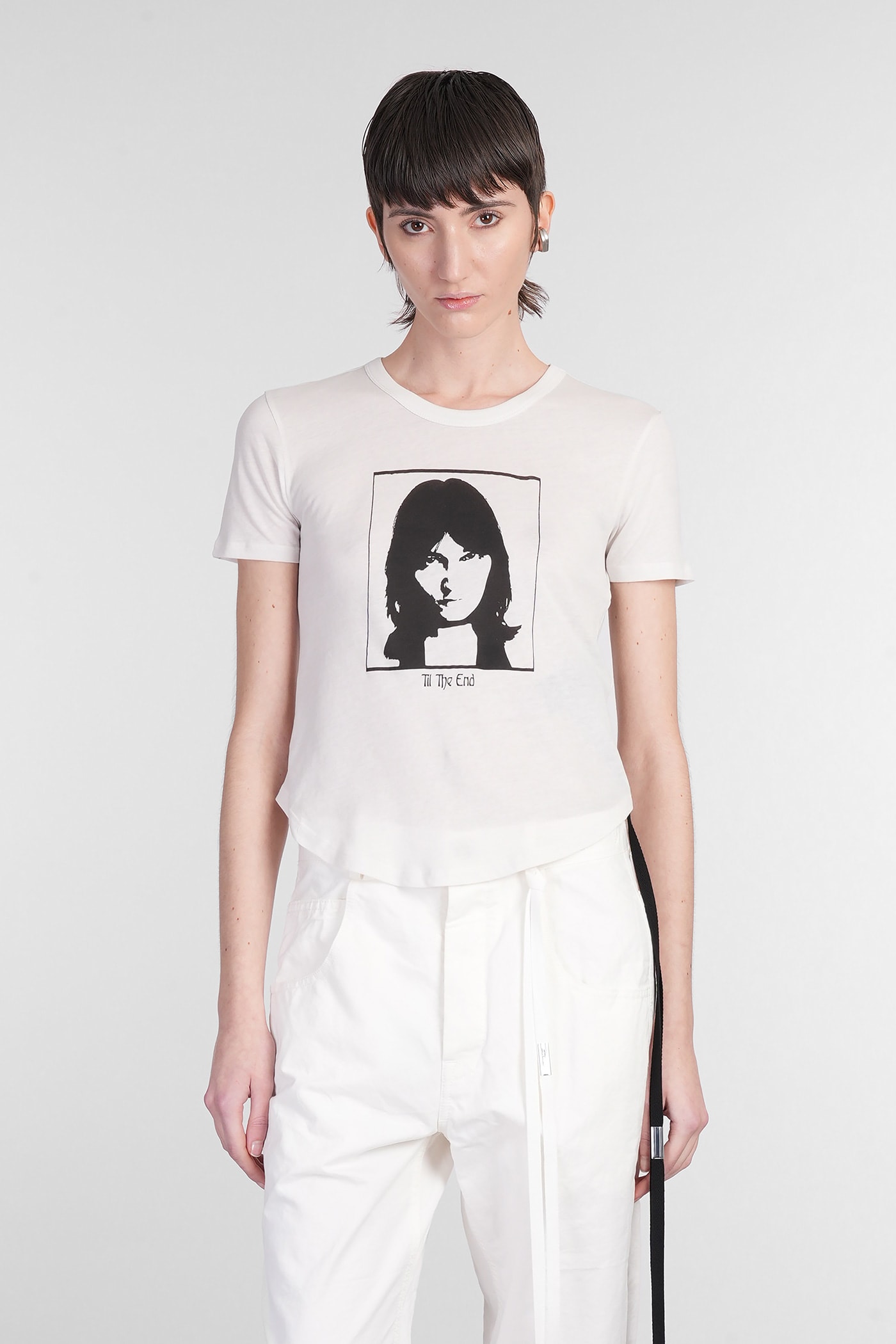 T-shirt In Beige Cotton
