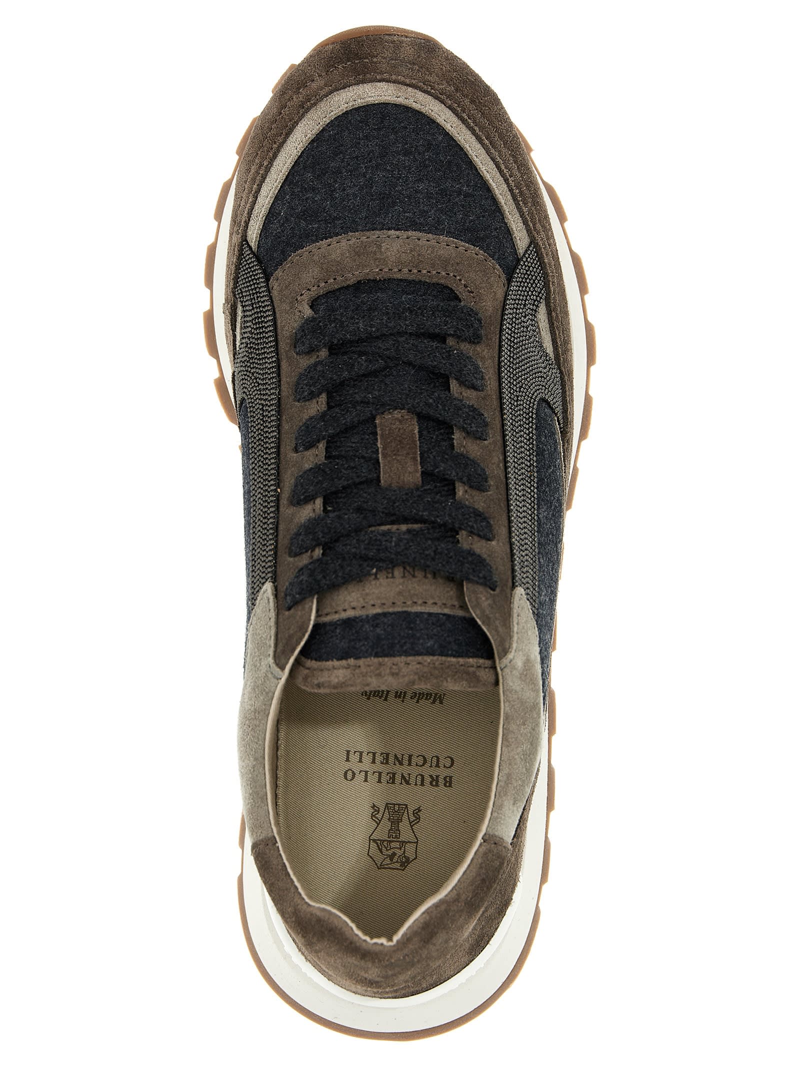 Shop Brunello Cucinelli Monile Sneakers In Dark Grey