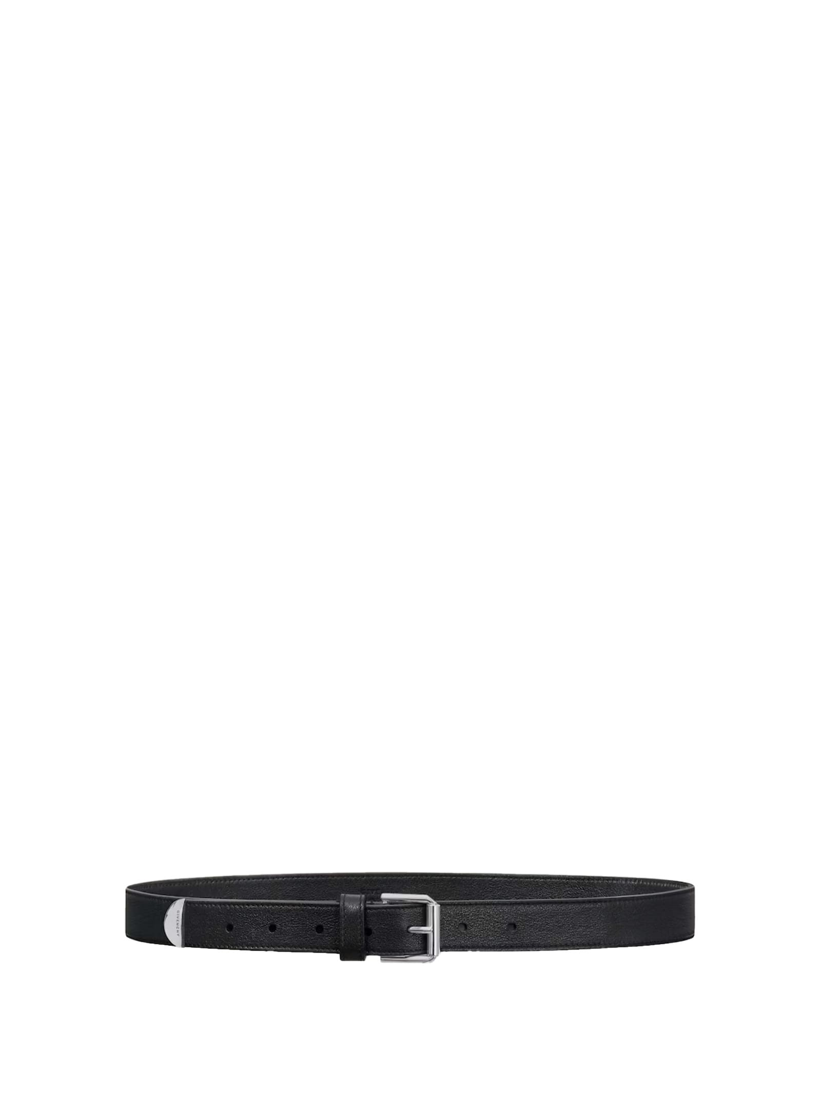 Givenchy Voyou Black Shiny Leather Belt In Black