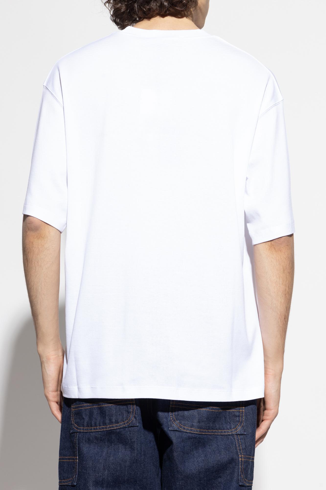 Jacquemus Mens Station Patch White Stazione Brand-patch Cotton-jersey T-shirt In White