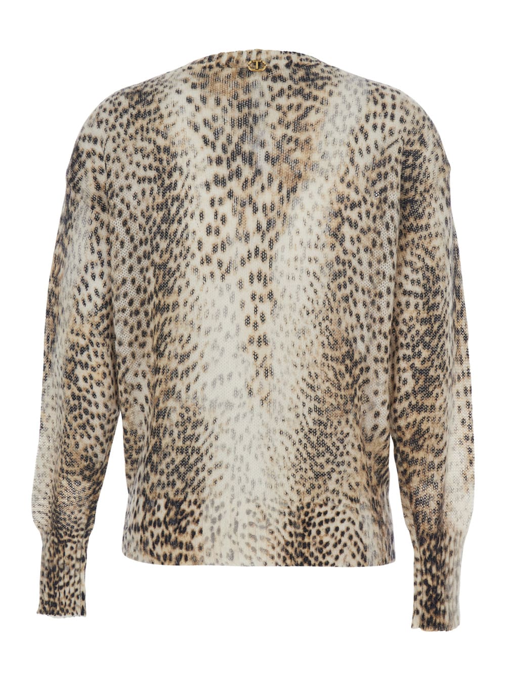 Twinset Beige Animal Print Sweater In Animal Print