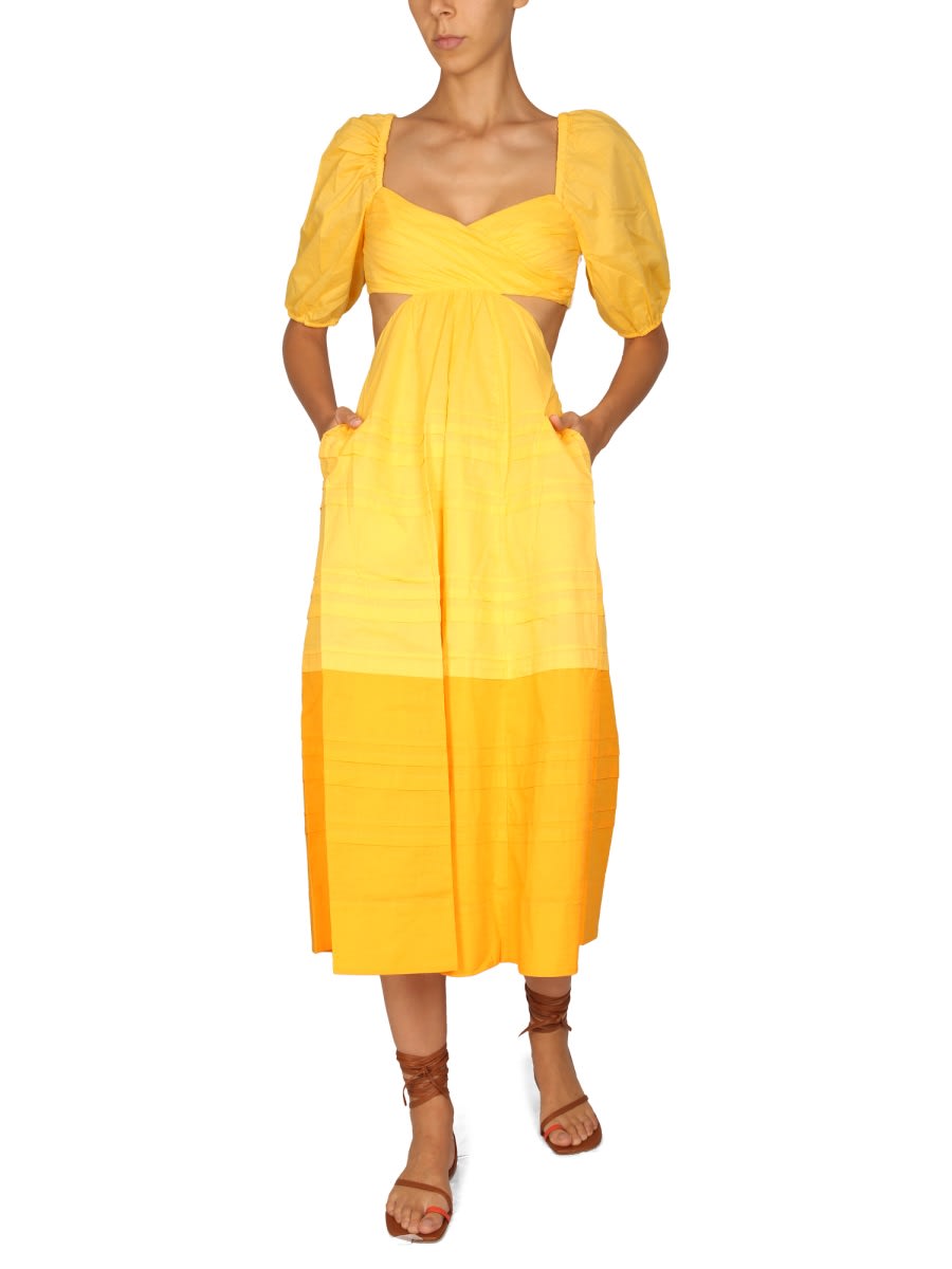 Shop Staud Carina Dress In Yellow