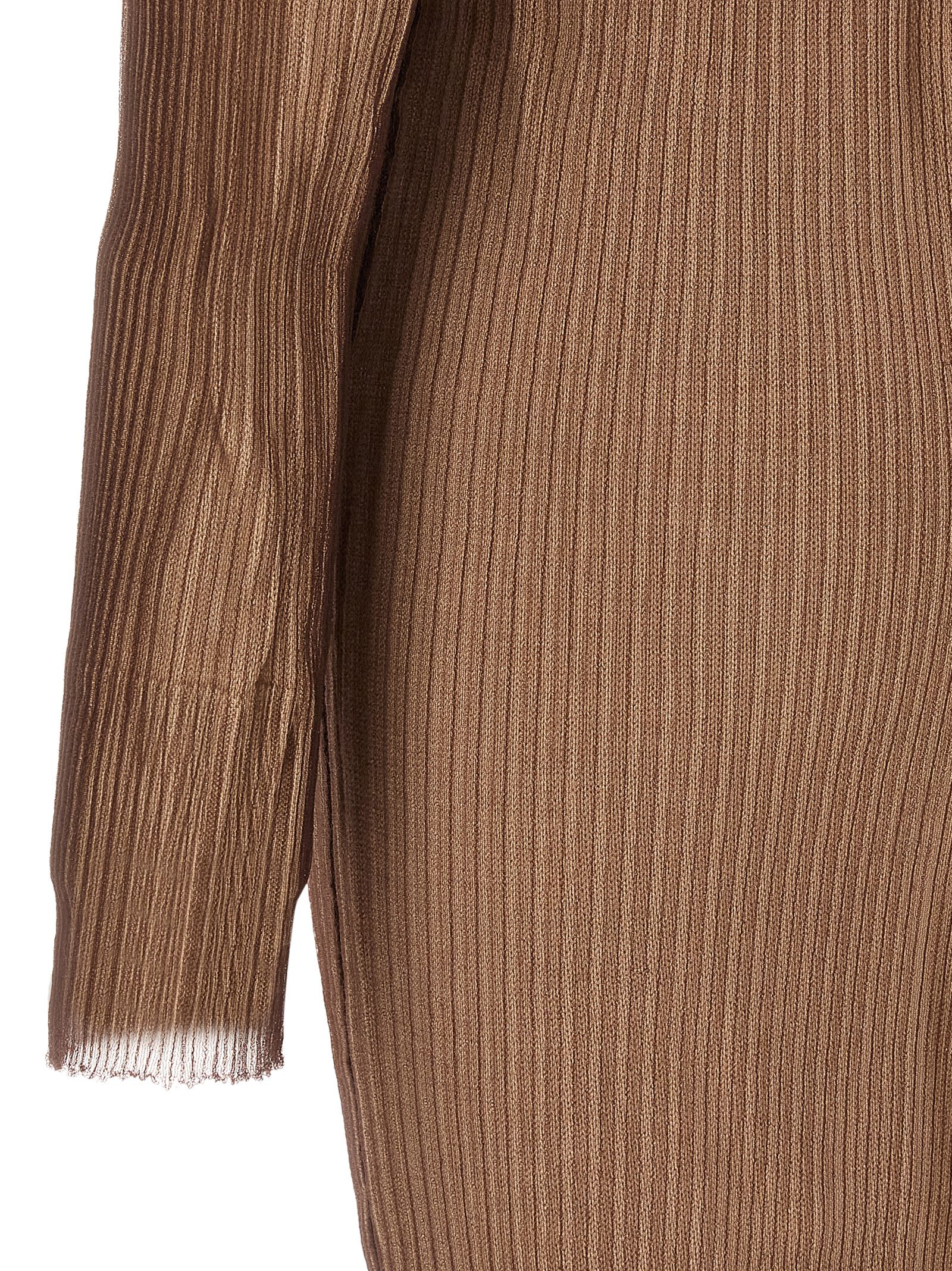 Mm6 Maison Margiela Beige Trapped Double Layer Dress In Multi