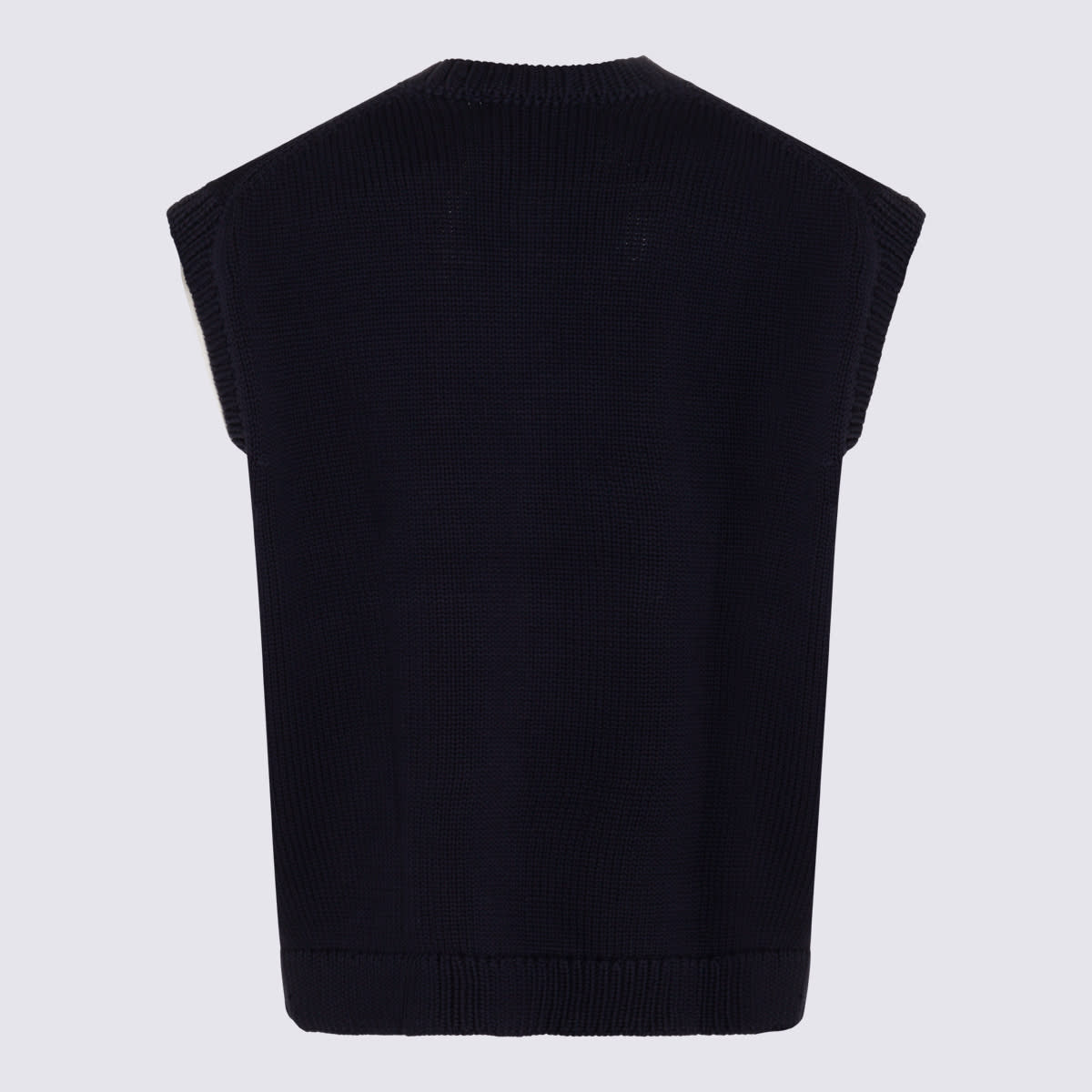 Shop Studio Nicholson Dark Navy Cotton Blend Sweater In Blue