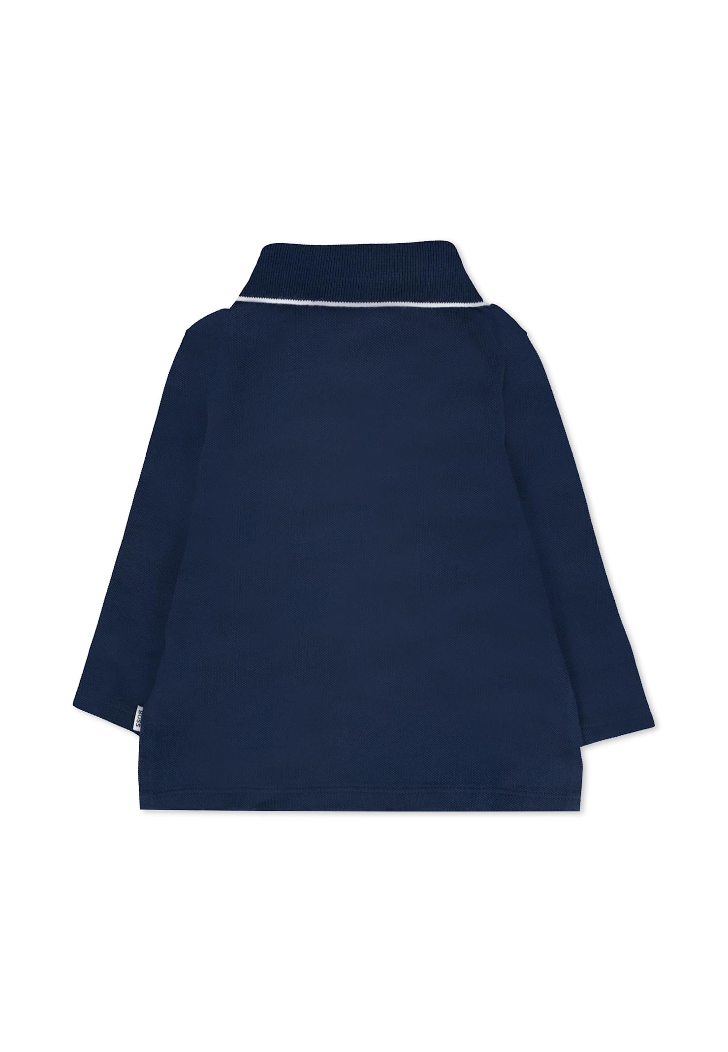 Hugo Boss Blue Polo Shirt For Baby Boy With Logo In Black