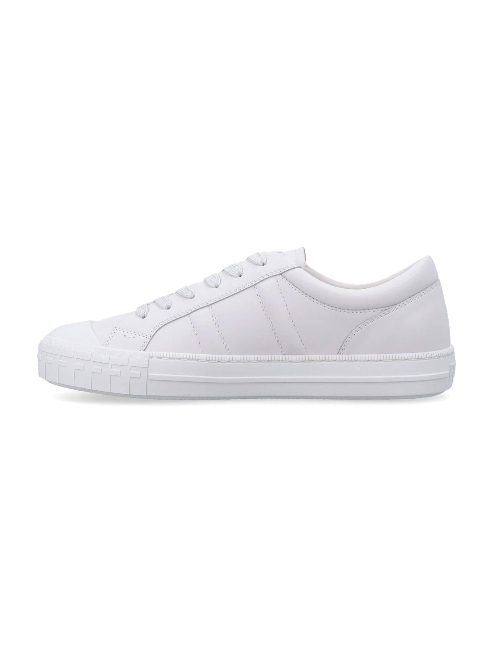 Fendi White Leather Domino Sneakers In White