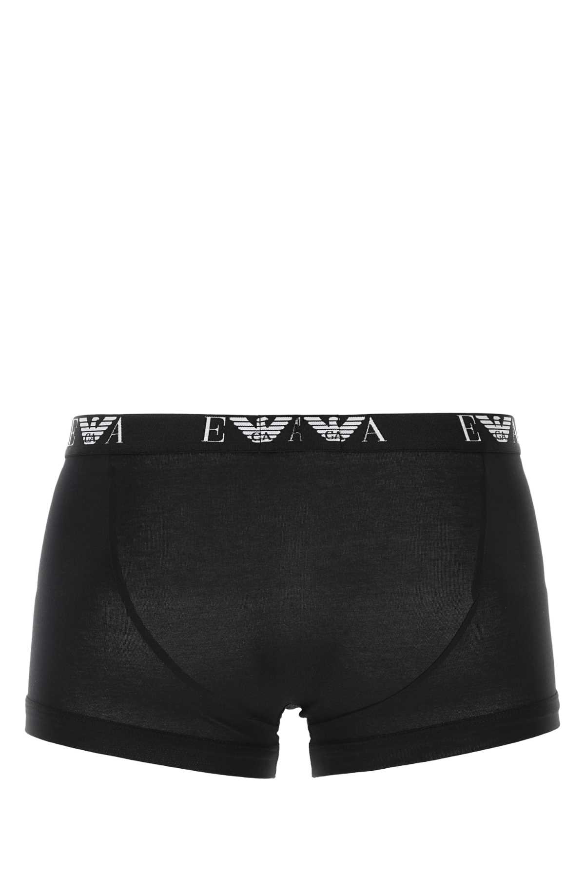 EMPORIO ARMANI BLACK STRETCH COTTON BOXER SET