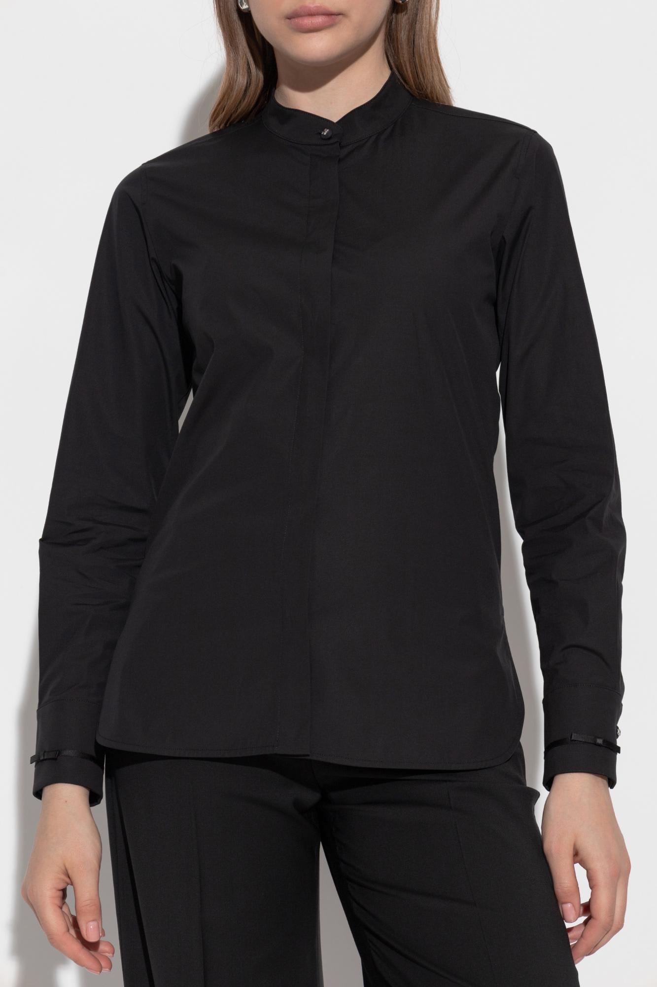 Max Mara Poplin Stretch Otranto Shirt In Black