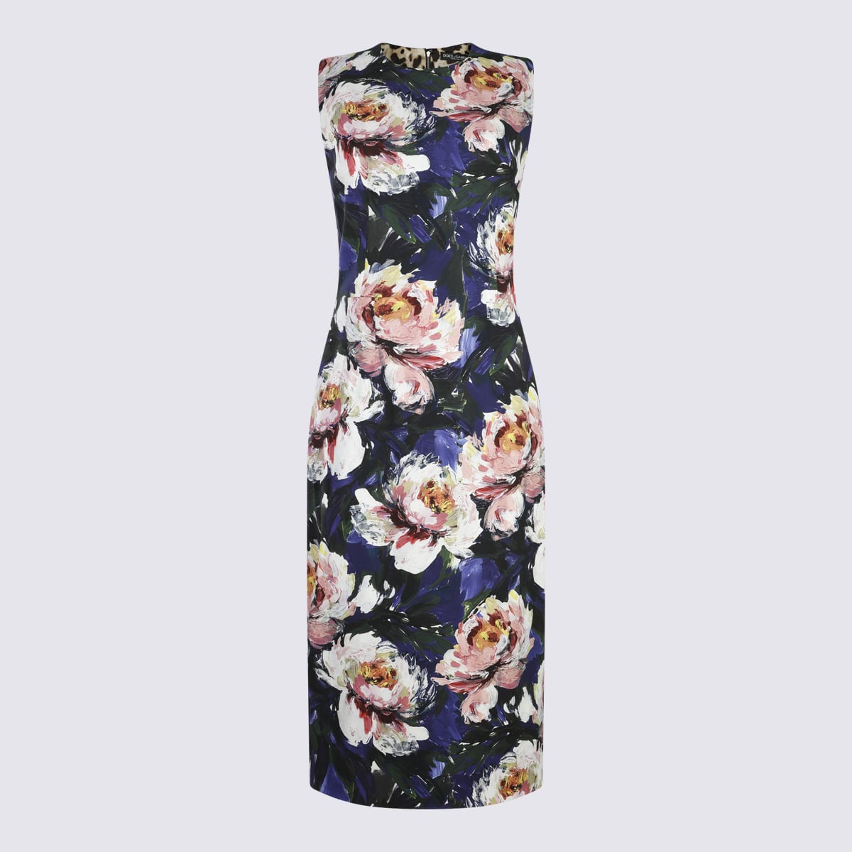 Dolce & Gabbana Multicolour Viscose Blend Dress In Peonie Pitt.f.viola