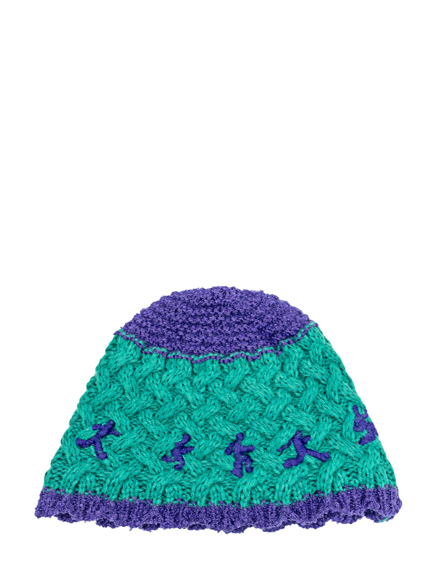Shop Kidsuper Crocheted Hat In Green/blue