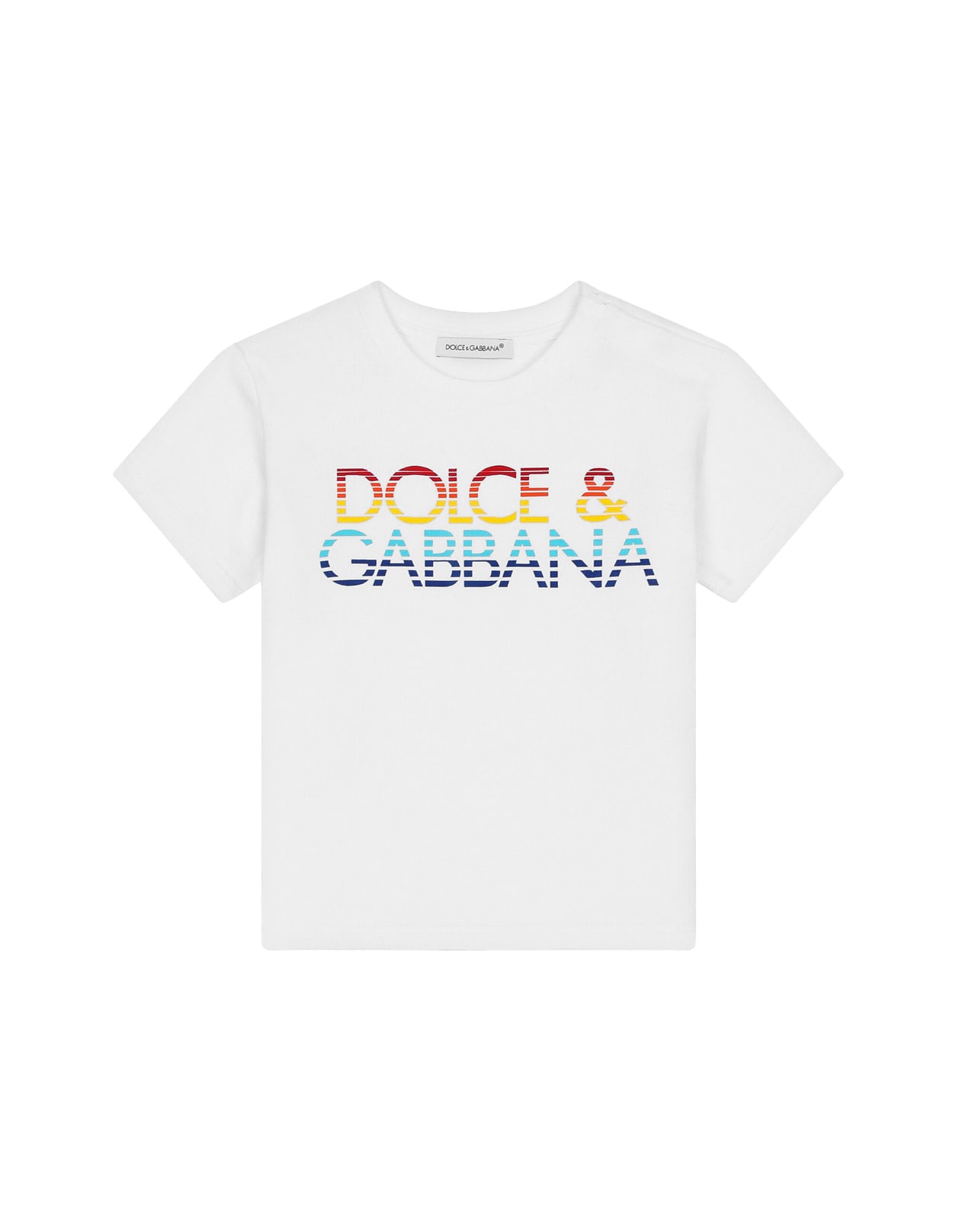 Dolce & Gabbana Babies' Logo Print Jersey T-shirt In White