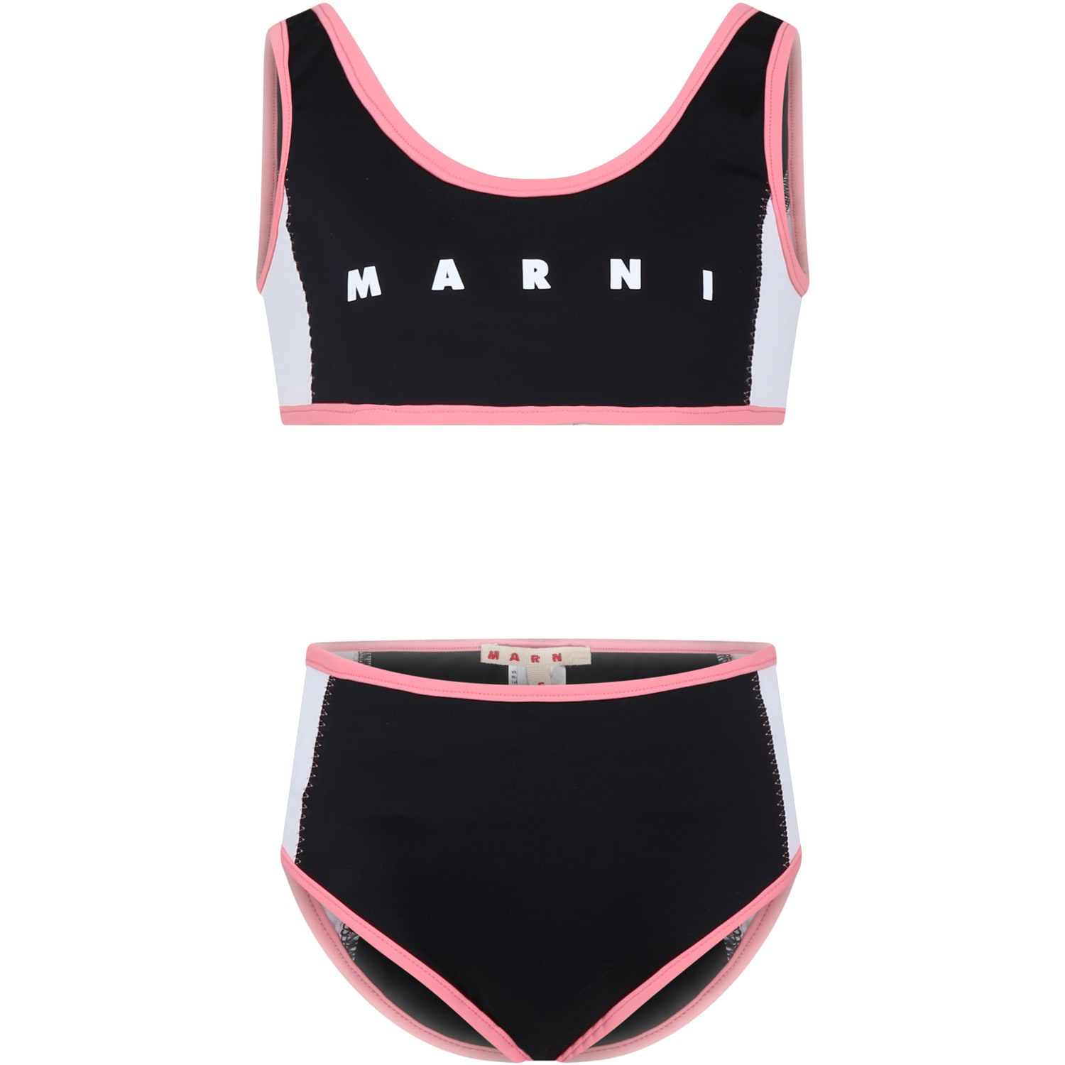 Shop Marni Black Bikini For Girl With Logo