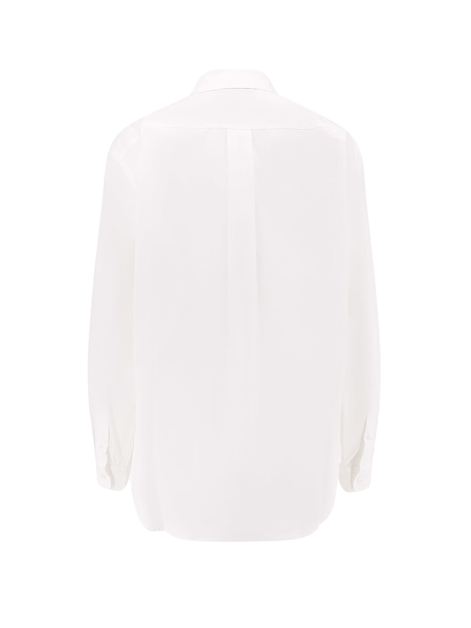 Coperni Cotton Shirt With Pointed Collar And Pocket In White