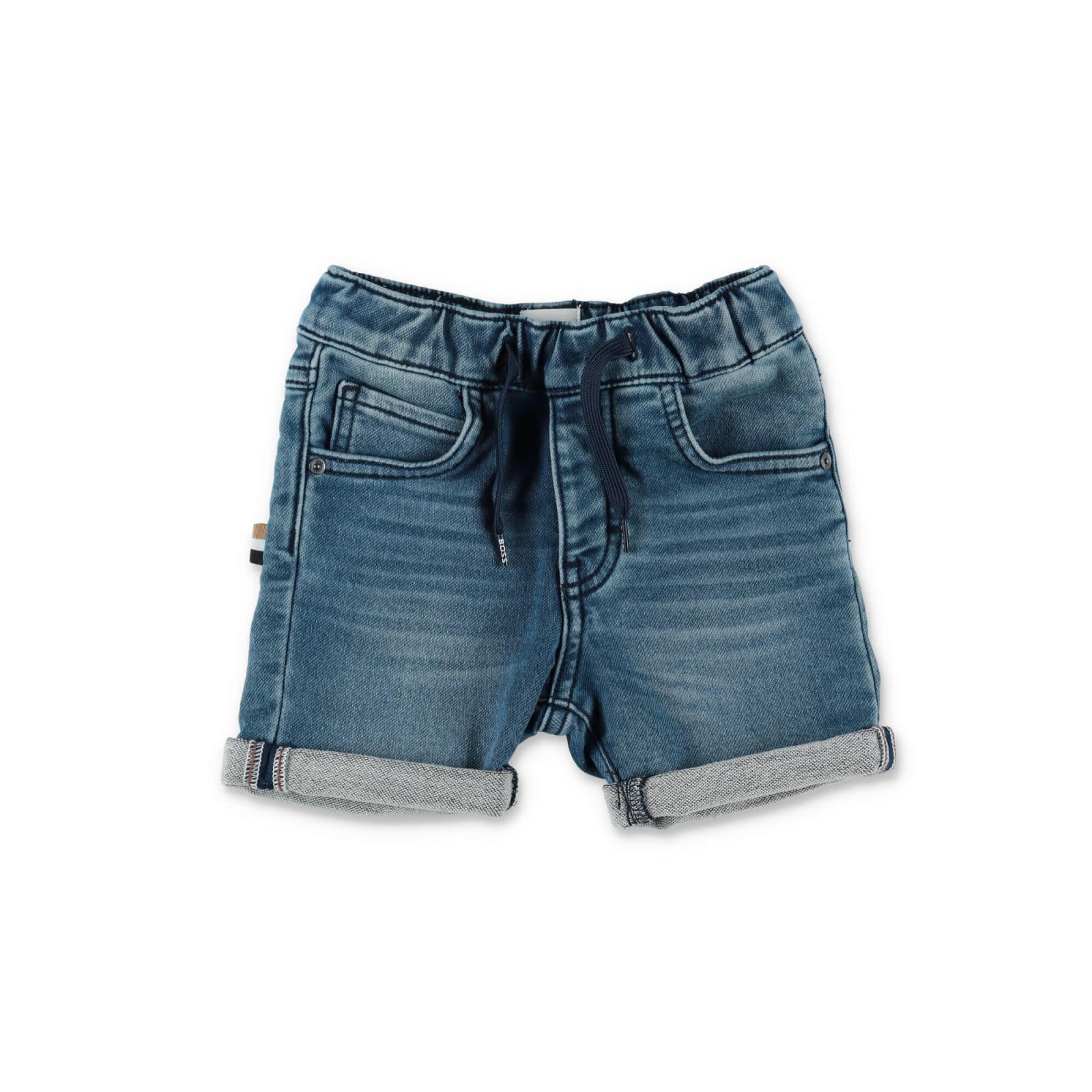 Hugo Boss Stretch Denim Effect Shorts In Blu