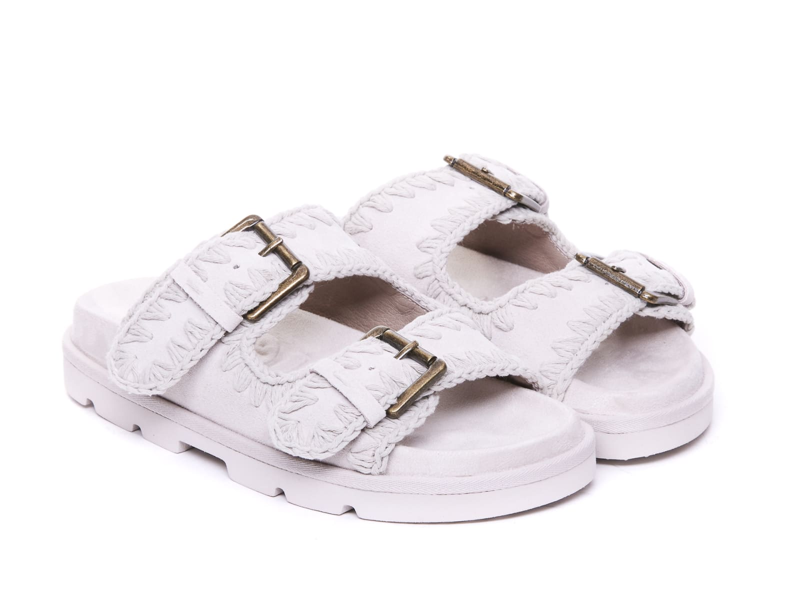 Shop Mou Low Bio Sandals In White
