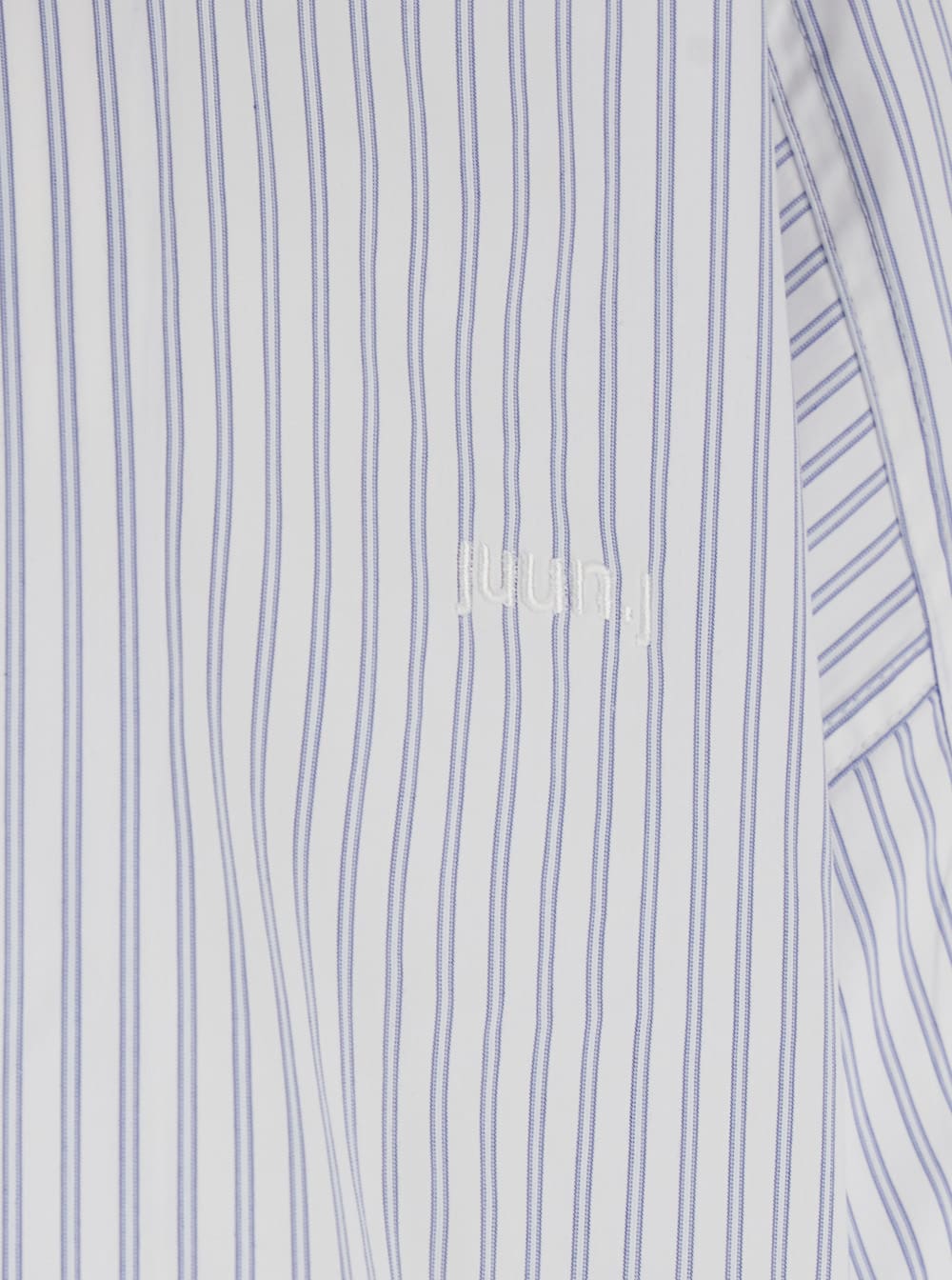 Juunj Blue Bowling Shirt With Cuban Collar And All-over Striped Motif In Blu