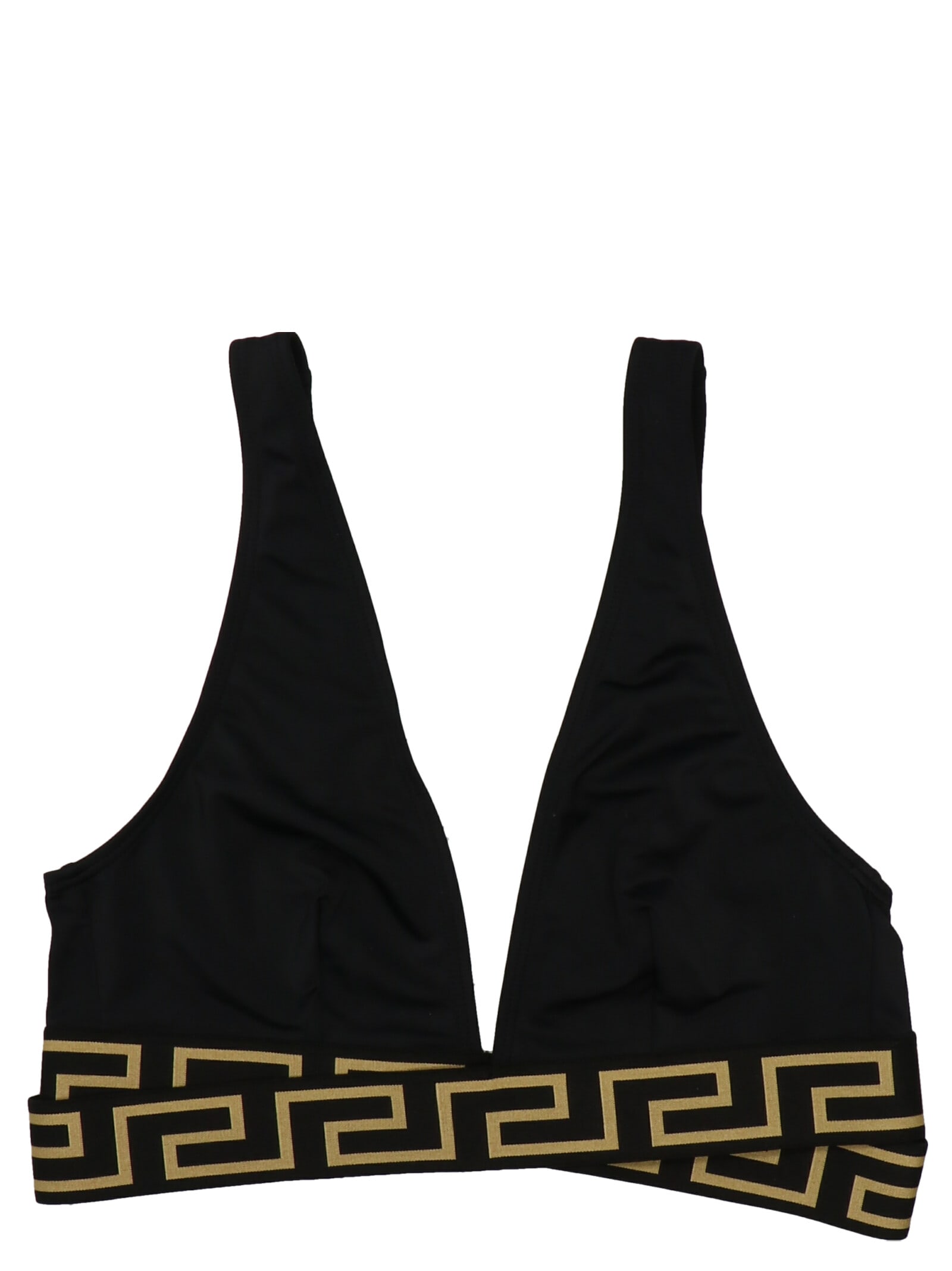 Shop Versace Logo Bikini Top In Black