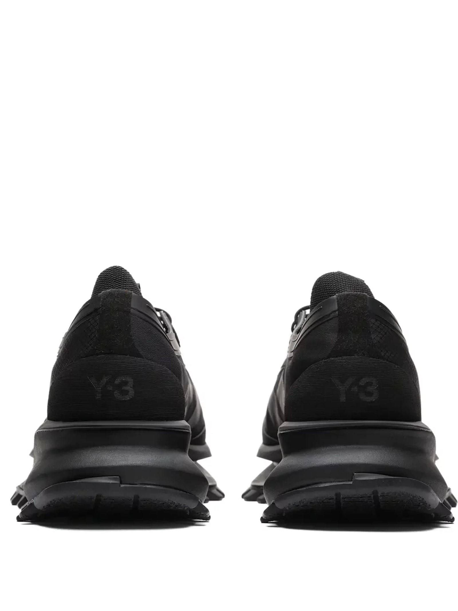 Y-3 Black Sneakers With Sole And Lacing System In Black