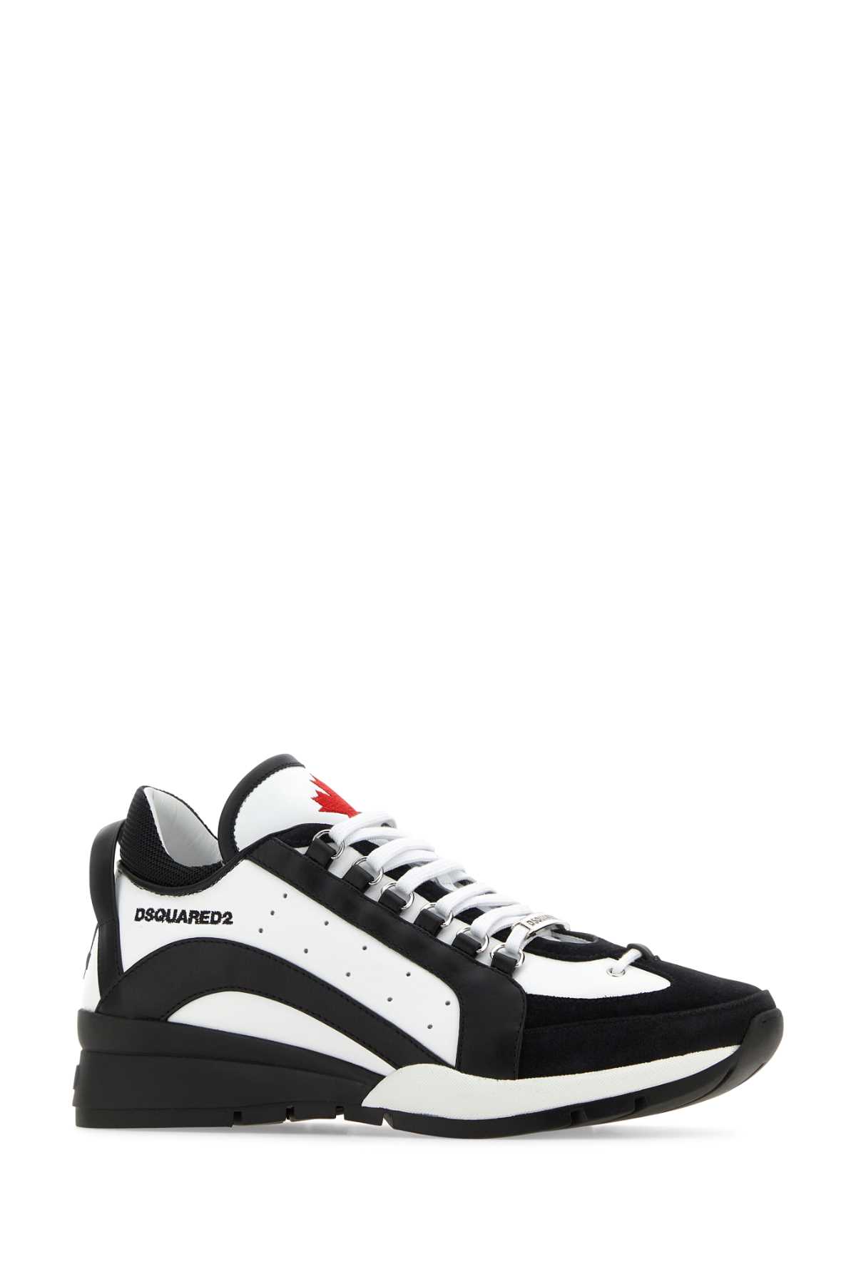 Shop Dsquared2 Multicolor Suede And Leather Legendary Sneakers In Whtblk