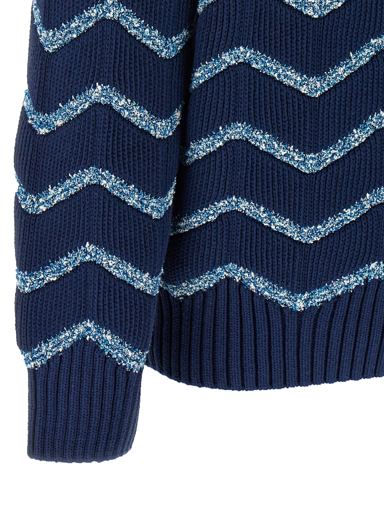 Missoni Pullover Mit Rundhalsausschnitt Und Makro-zickzack- Und Melange-details In Multicolor