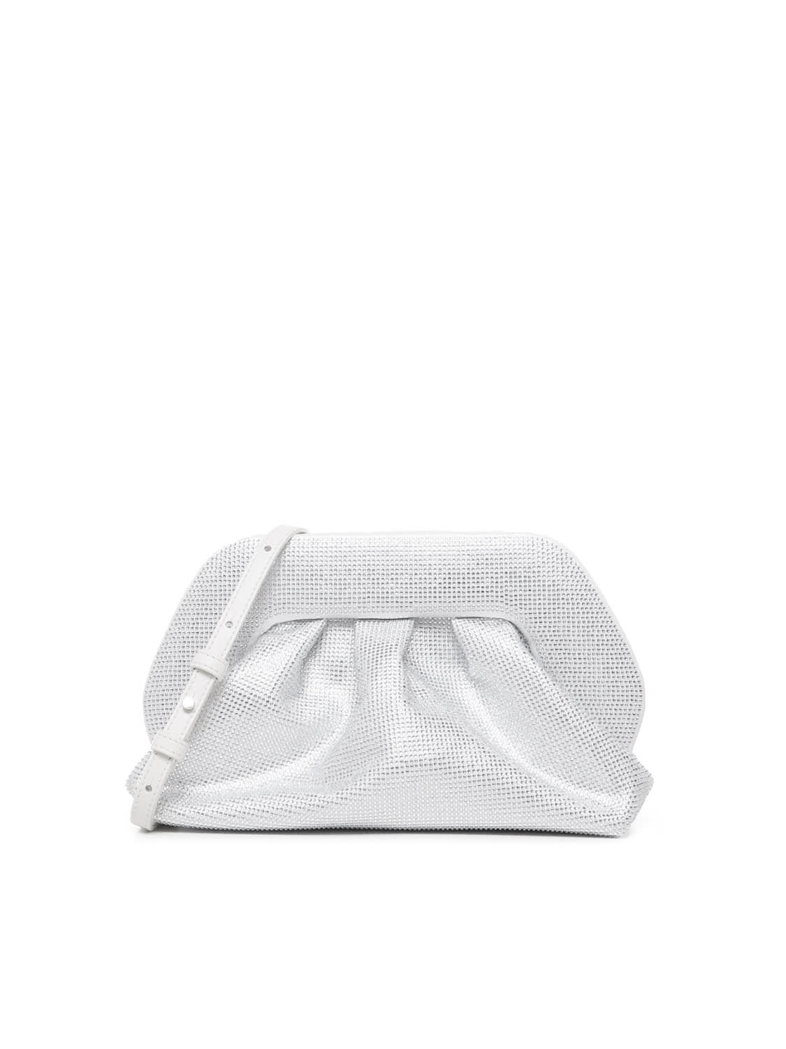 Shop Themoirè Tia Clutch In Recycled Organic Fibres In Silver