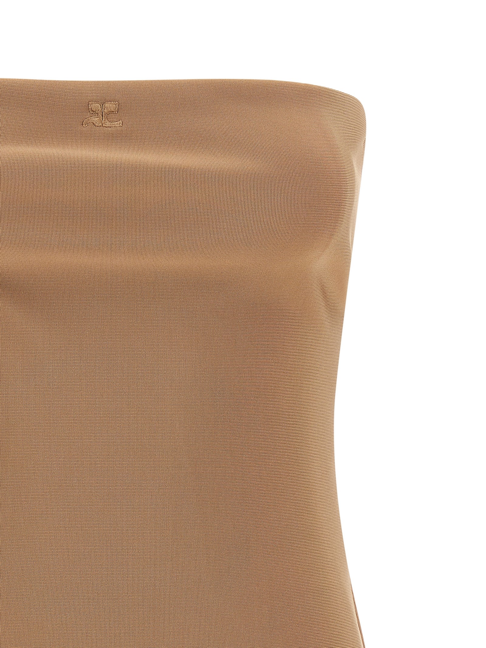Courrèges Strapless Seamless Bodysuit Top In Nude