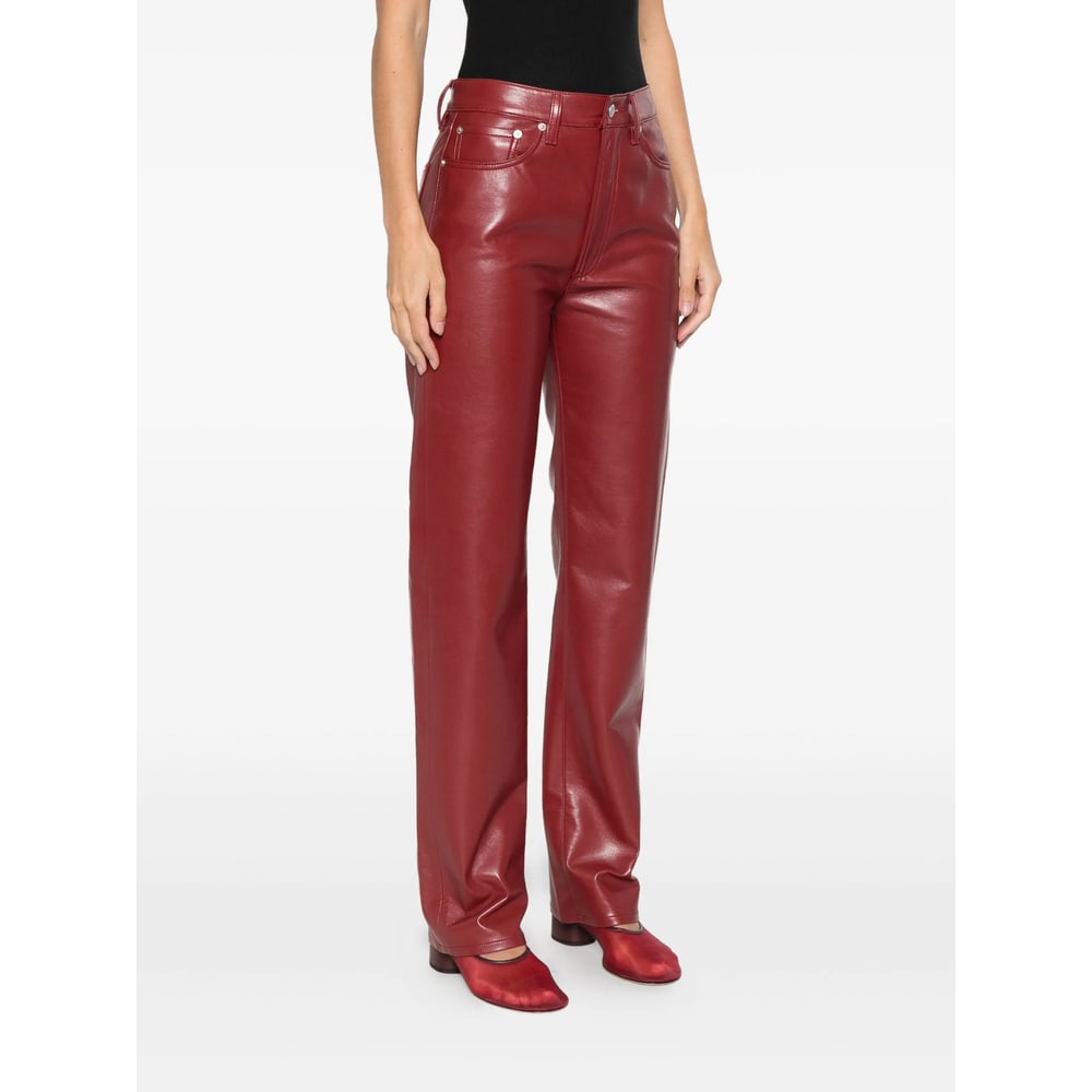 Agolde Leather Pant In Red