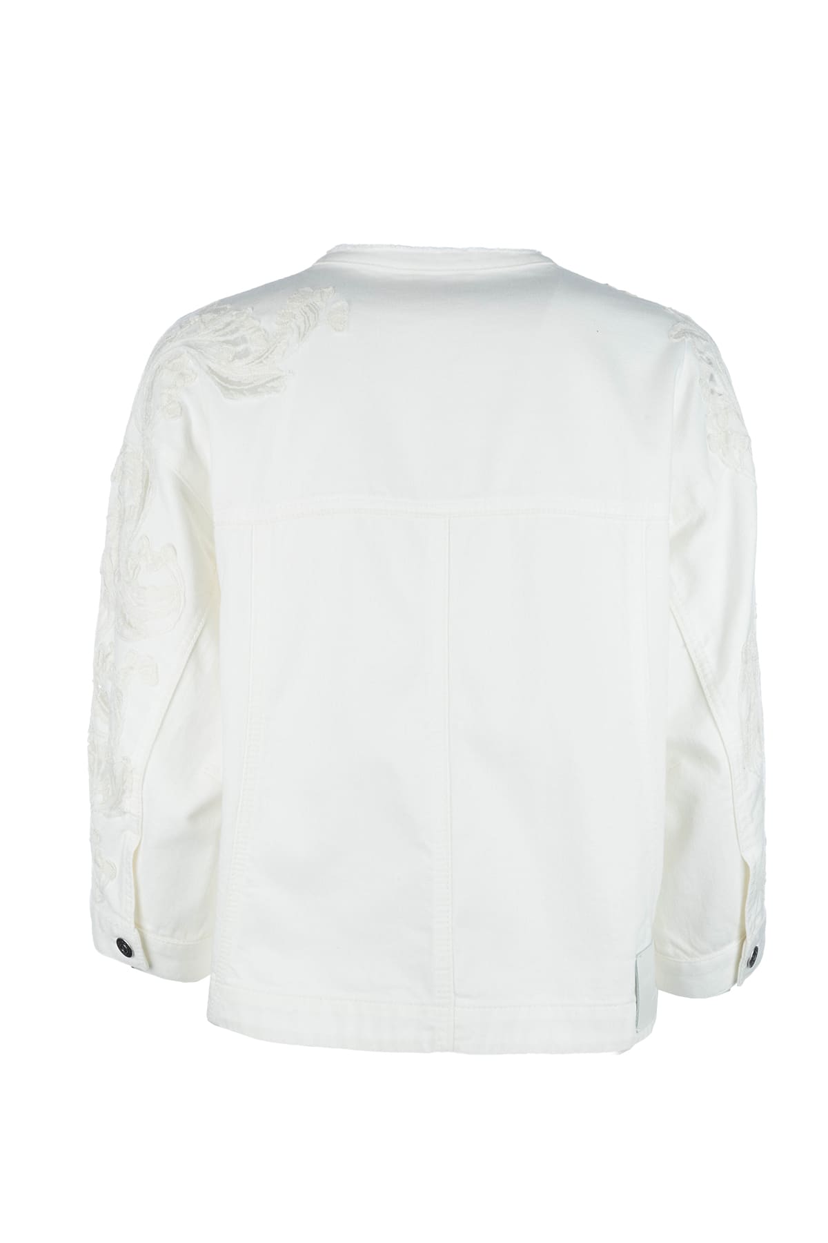 Ermanno Scervino Embroidered Front Pockets Long Sleeves Jacket In Bianco