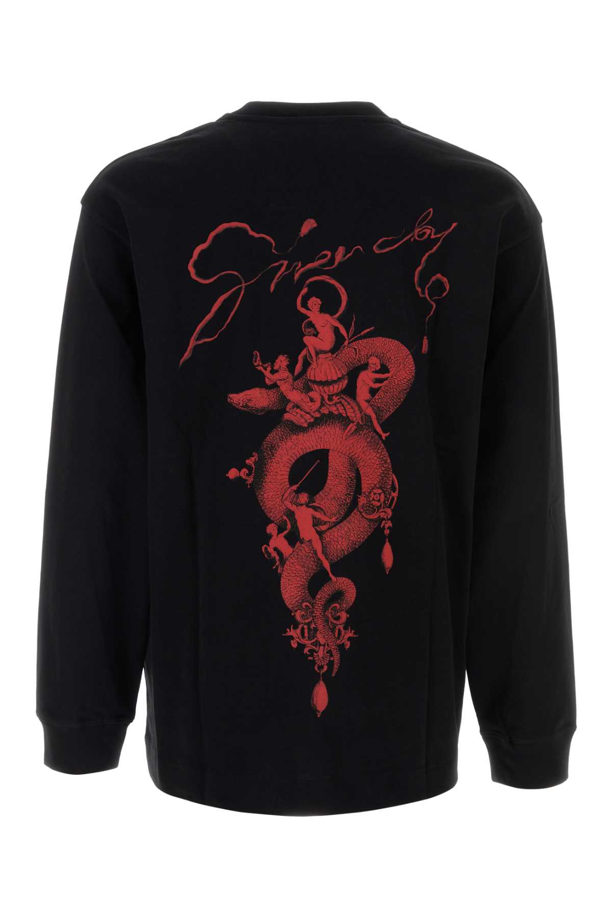 Givenchy Graphic Crewneck T-shirt Front Back Print In Black