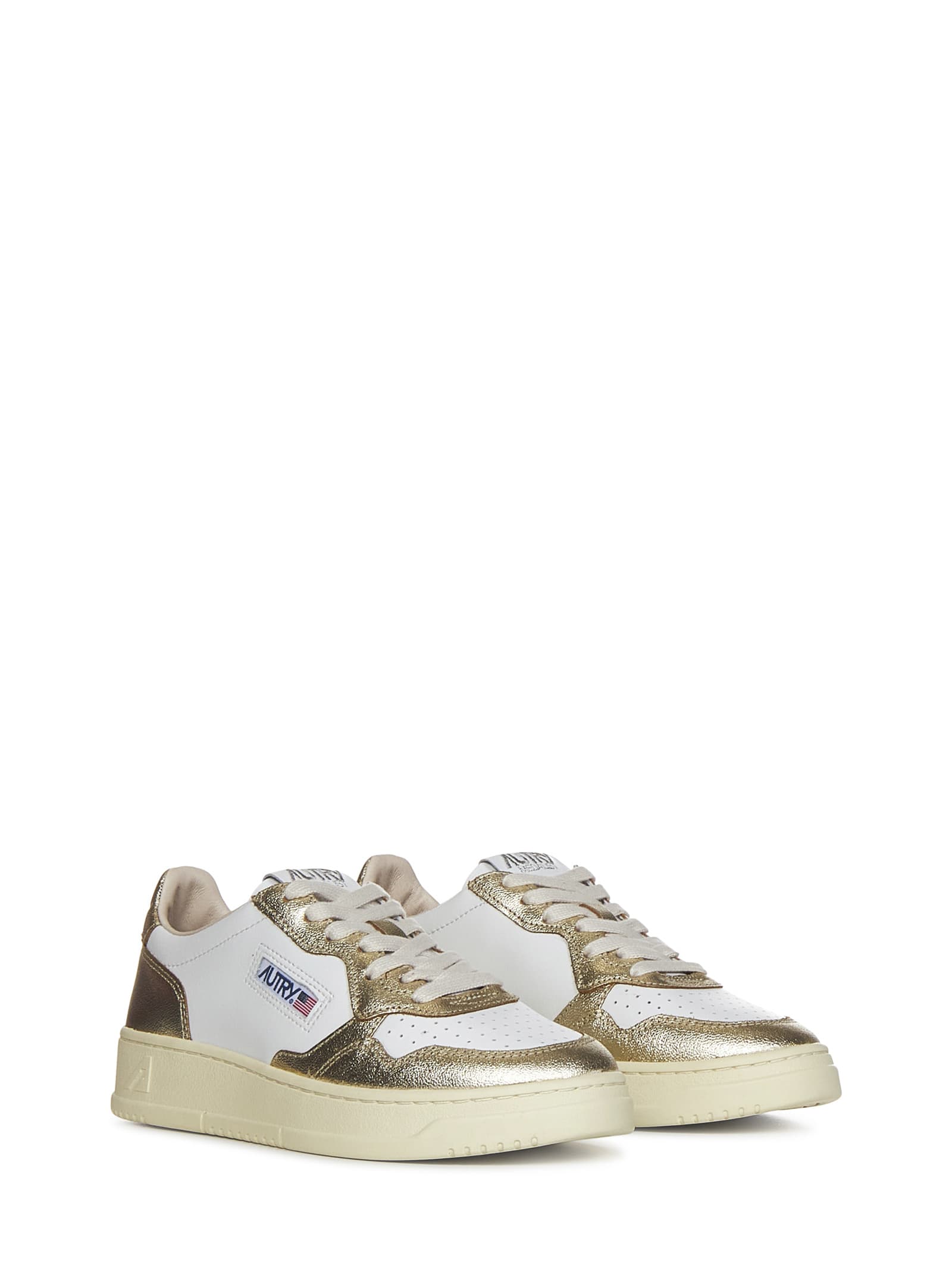 Shop Autry Medalist Low Sneakers In White Platinum