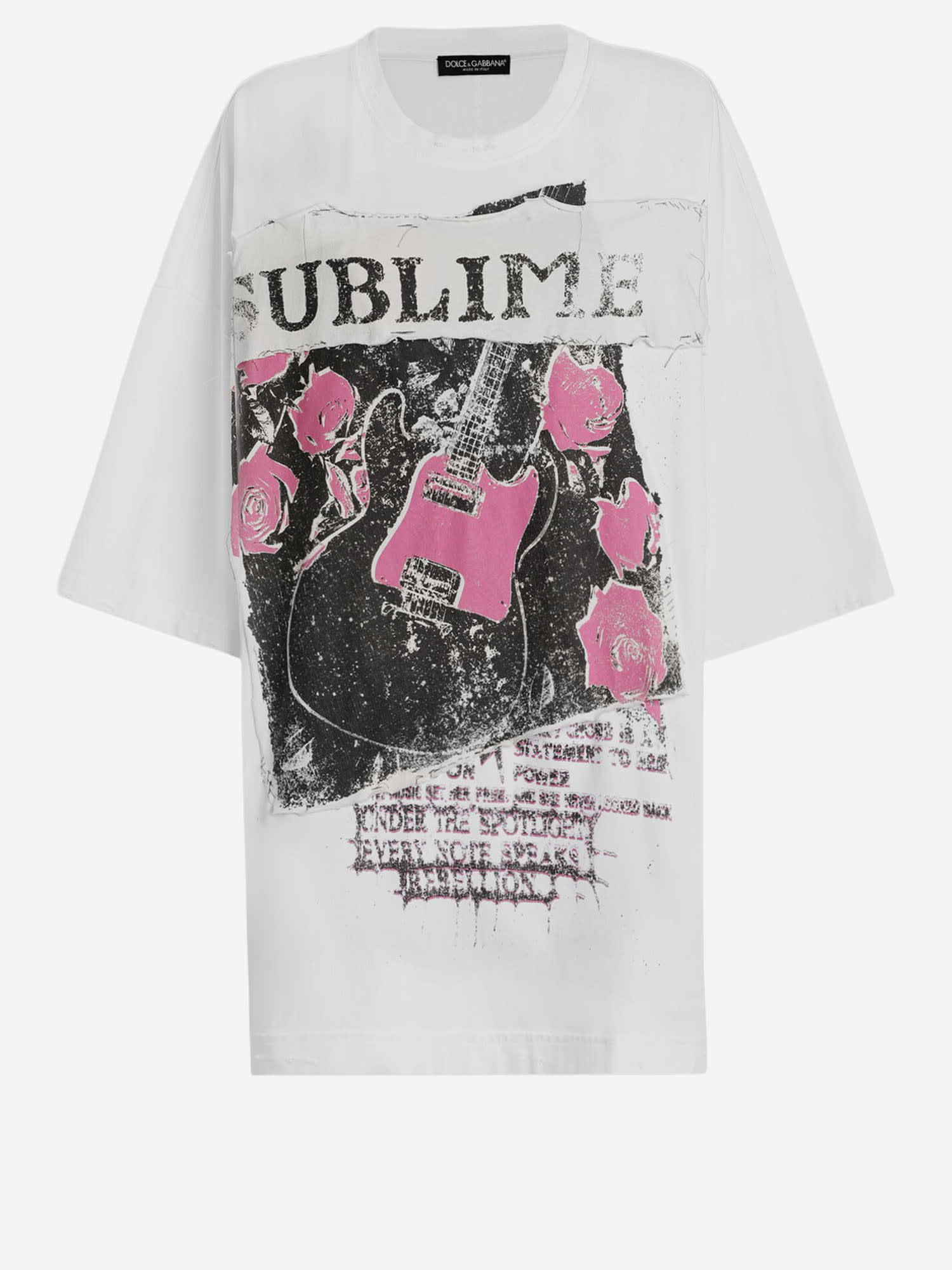 Dolce & Gabbana Cotton T-shirt With Print In White