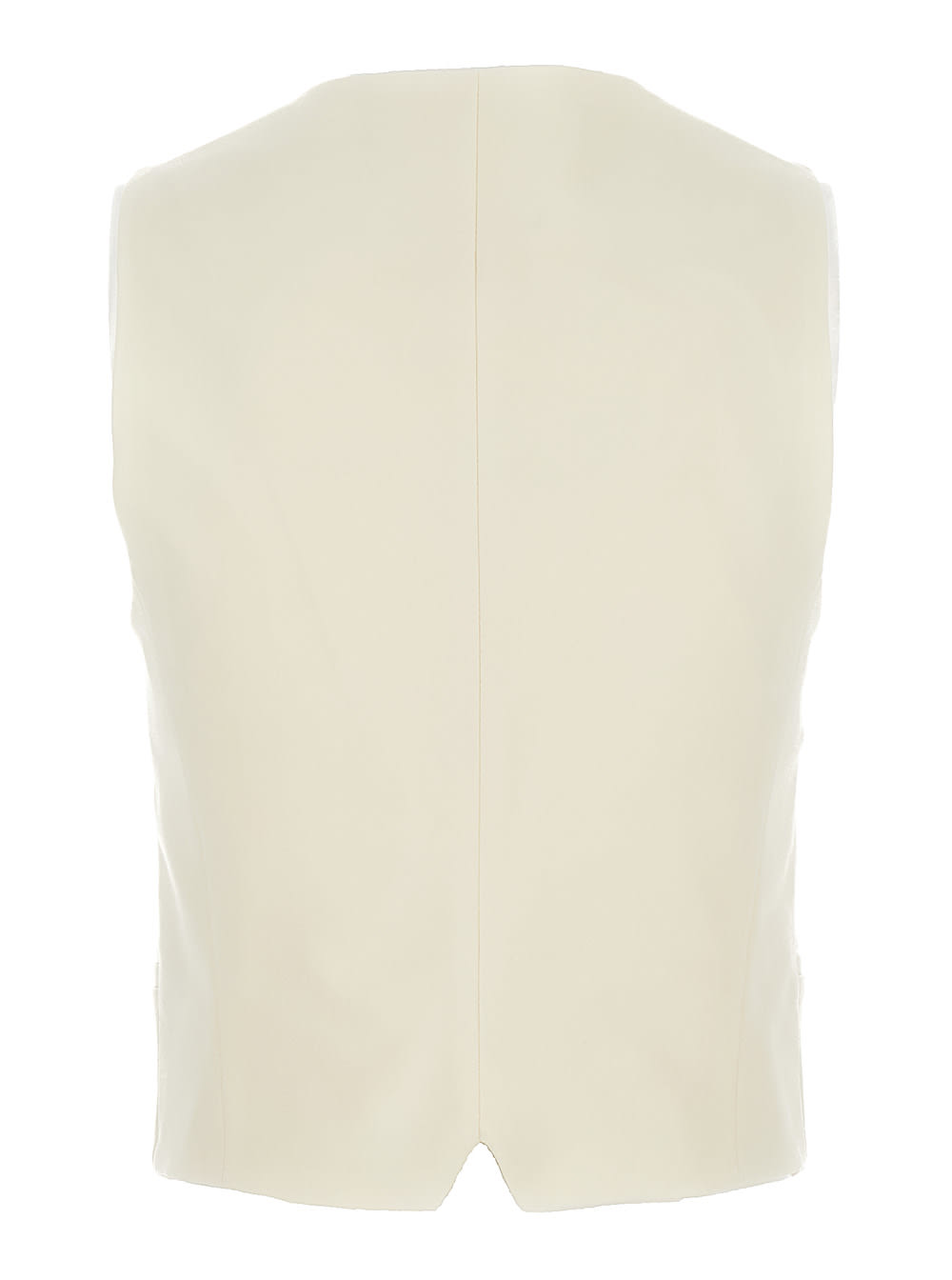 Shop Pt01 Cream White Single-breasted Vest In Wool Man