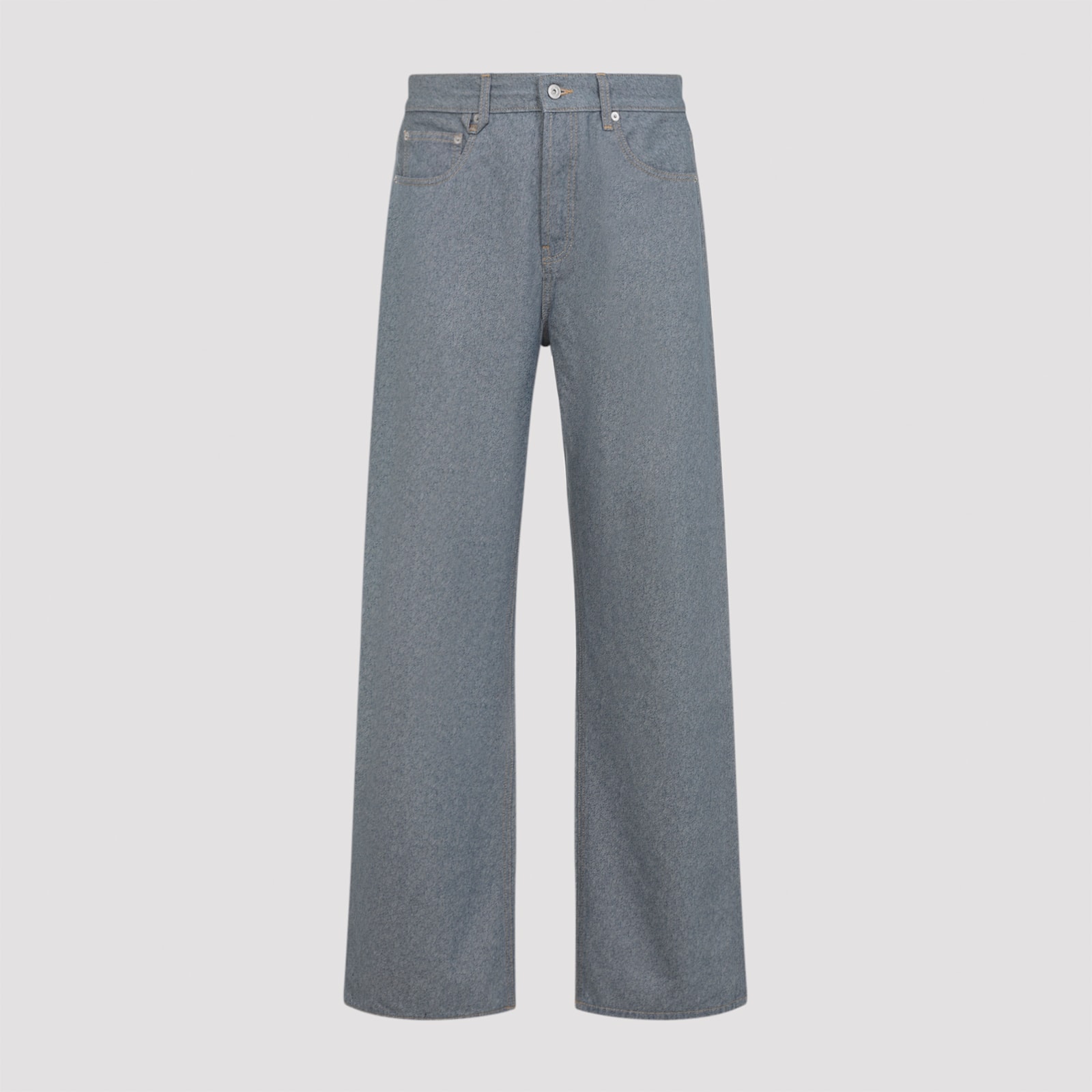Jacquemus Straight Cut Denim Trousers Pockets In Blue