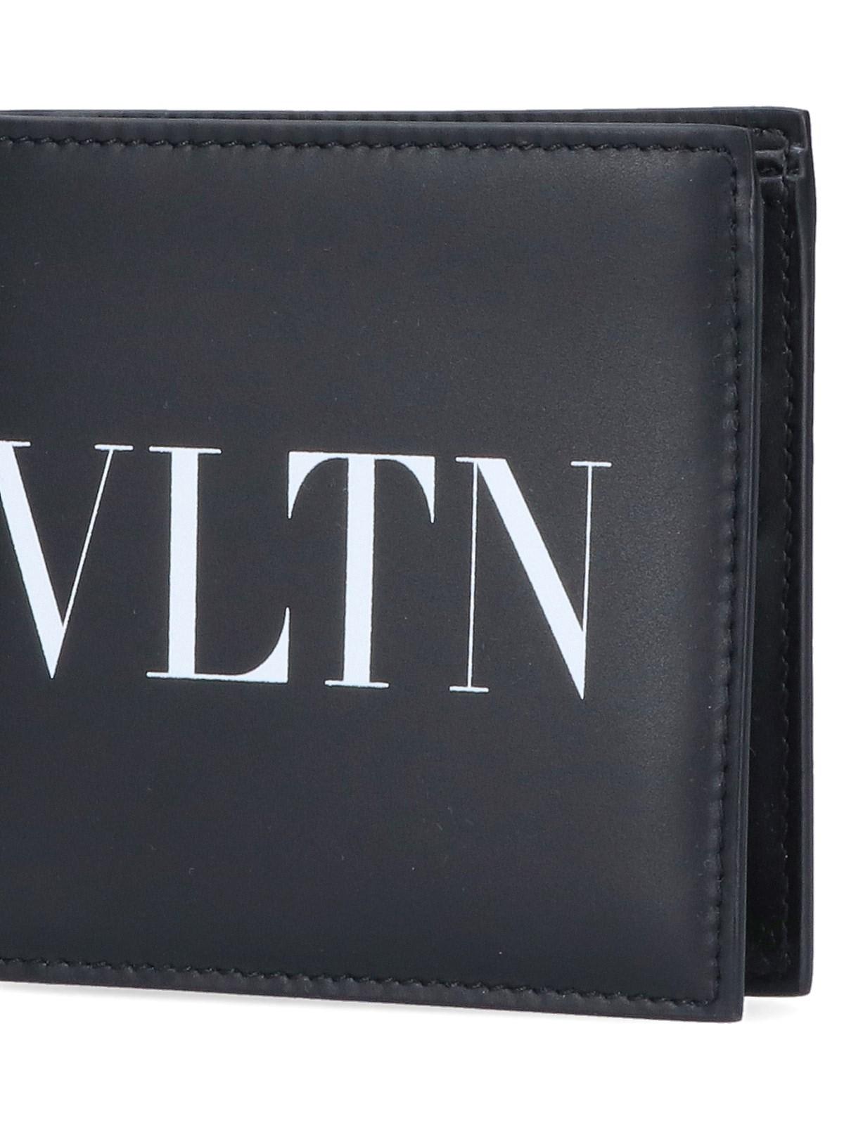 Shop Valentino Vltn Bi-fold Wallet In Black