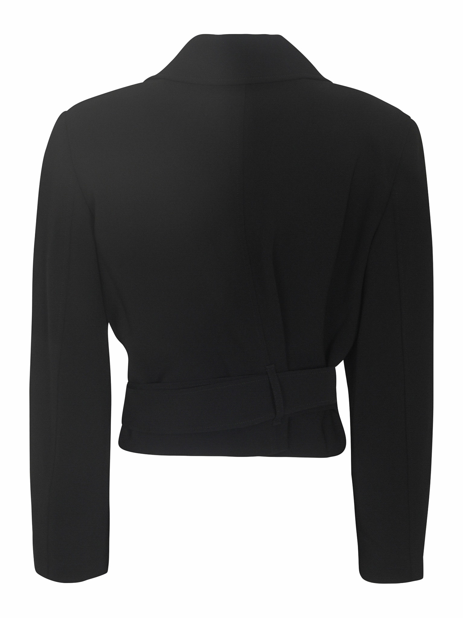 Shop Theory Double-breast Crop Belted Blazer In Black