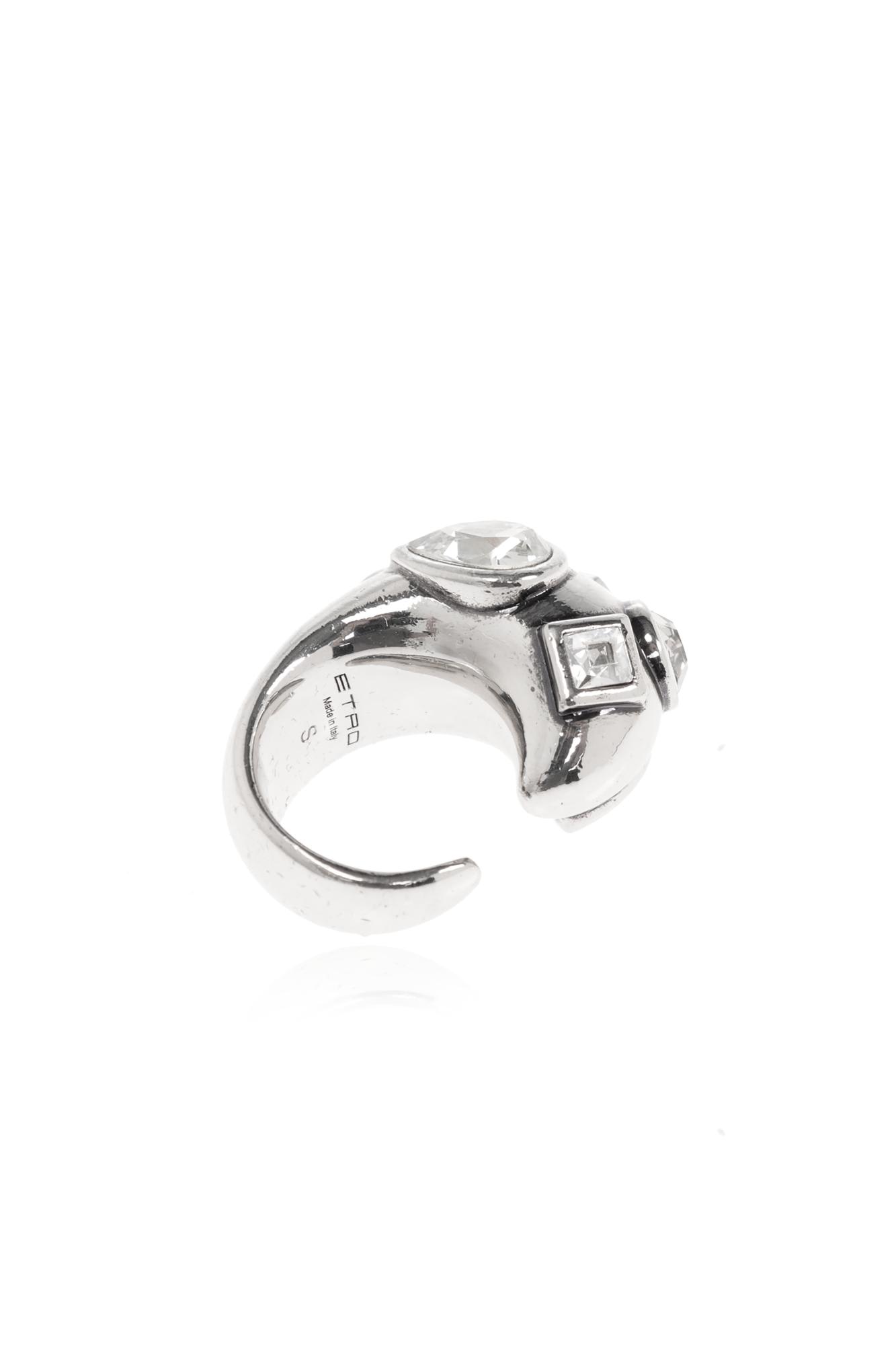 Etro Ring With Crystals In Silver