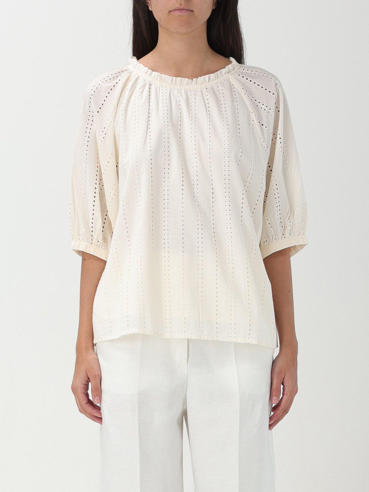 Shop Woolrich Embroidered Short-sleeved Blouse
