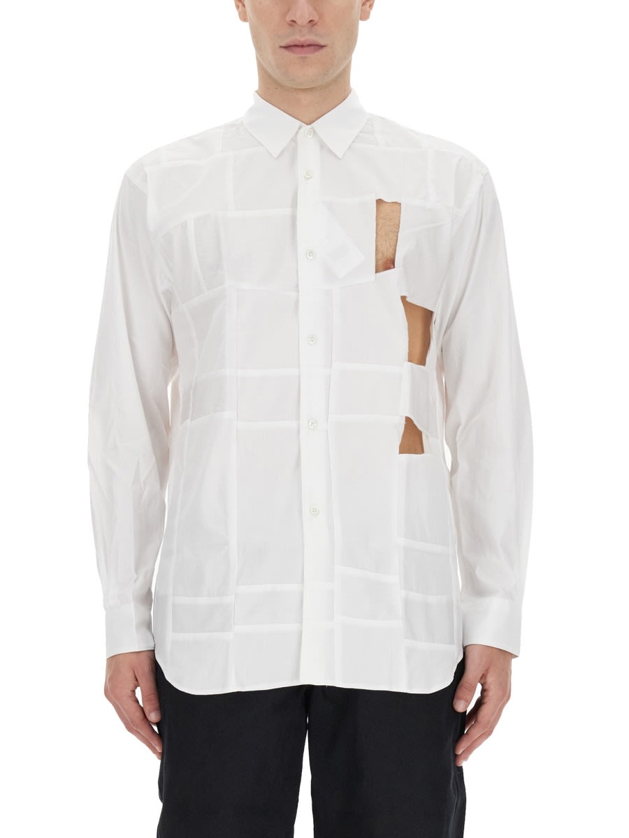 Shop Comme Des Garçons Shirt Cut Out Shirt In White