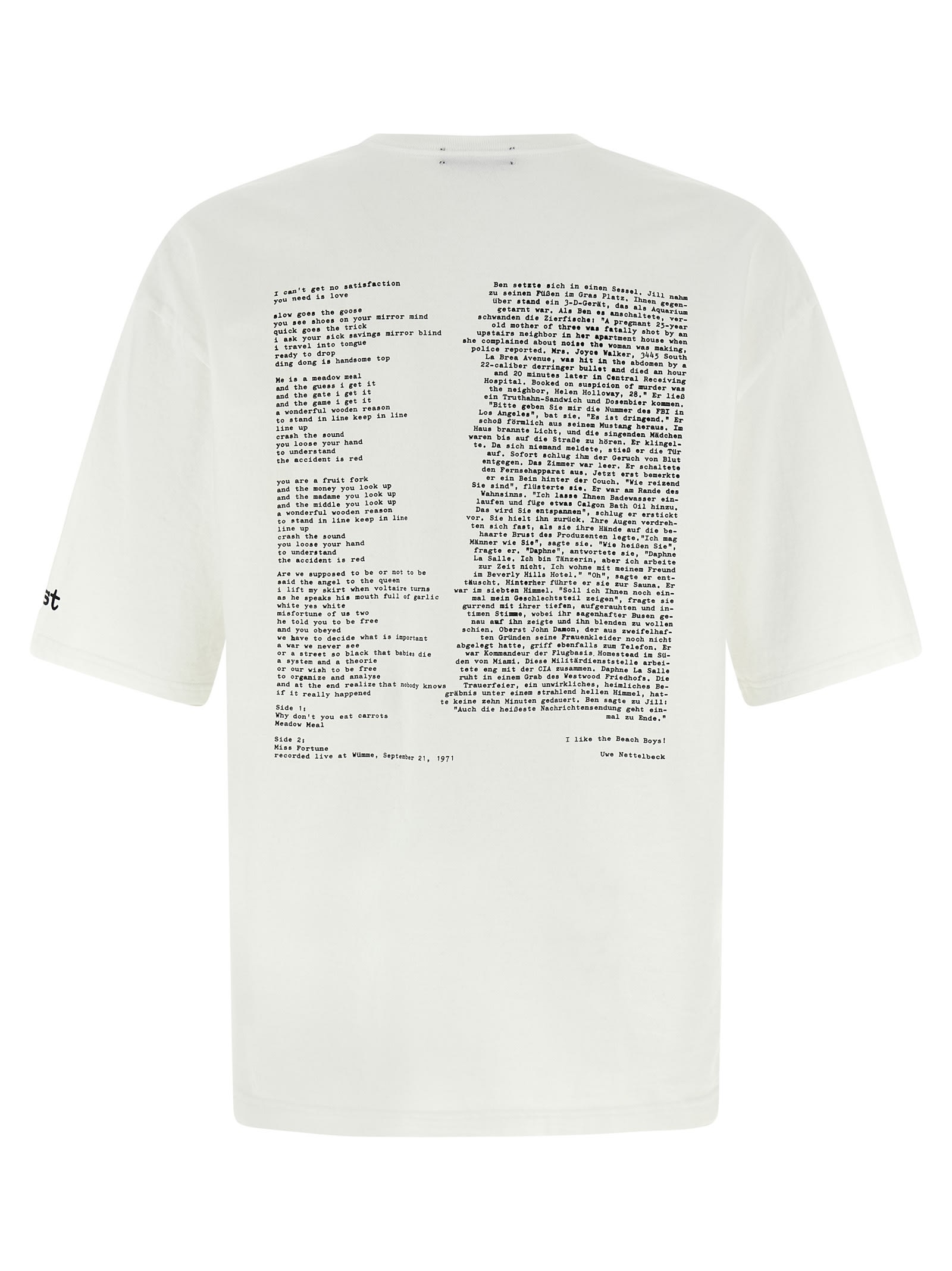 Undercover Oversized Crewneck T-shirt With Abstract Print In Gray