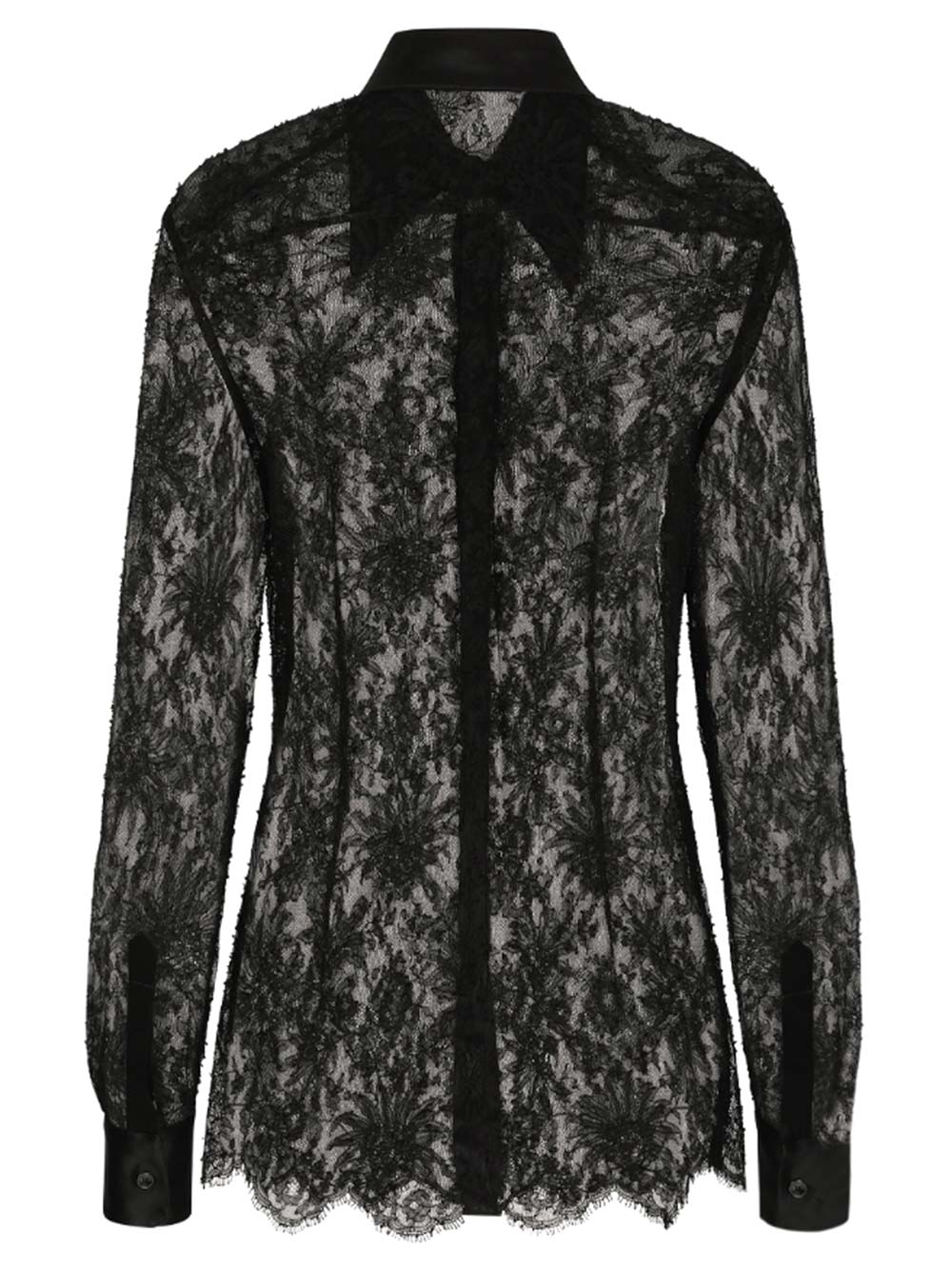 Shop Dolce & Gabbana Chantilly Lace Shirt In Nero