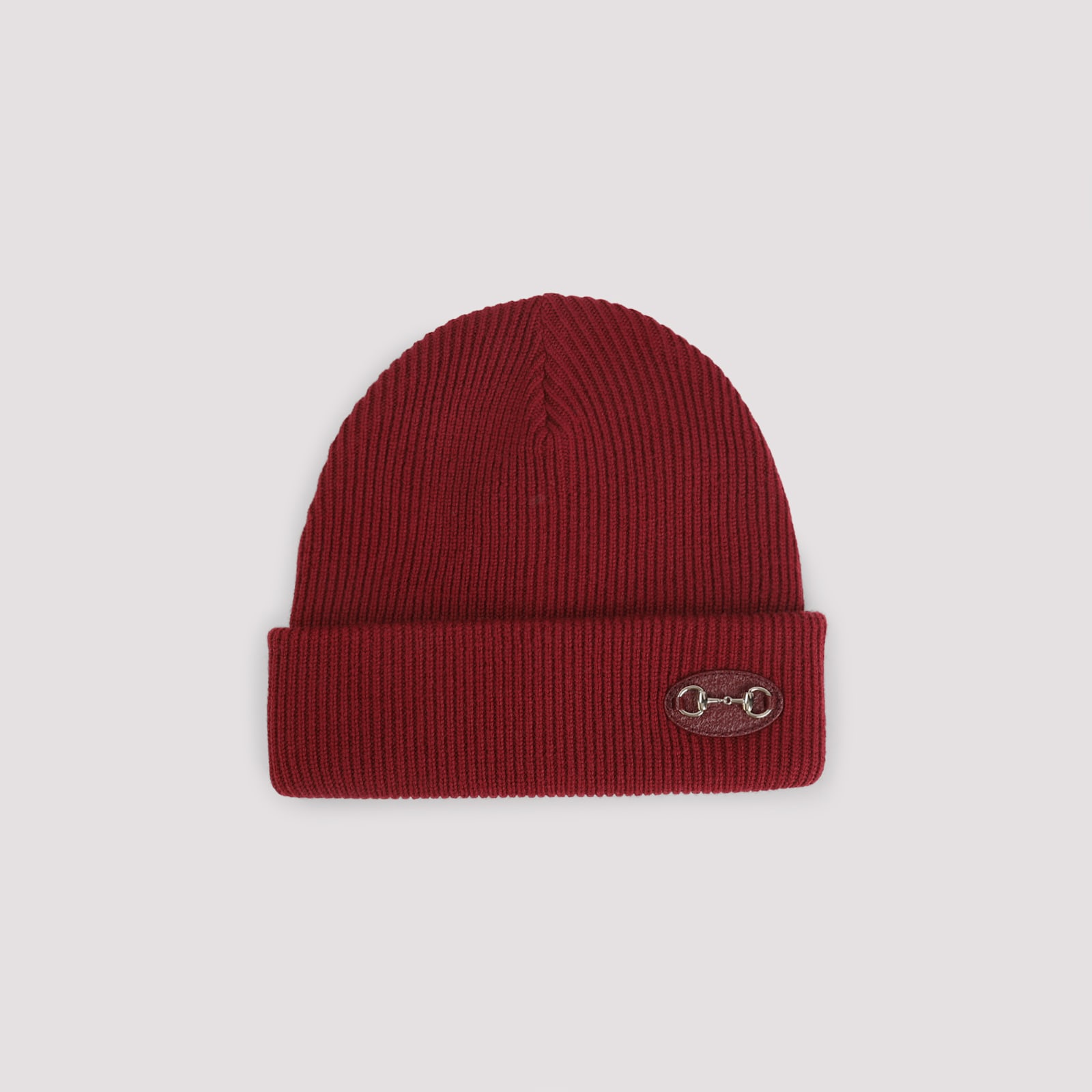 Gucci Bordeaux Horsebit Beanie Hat In Red