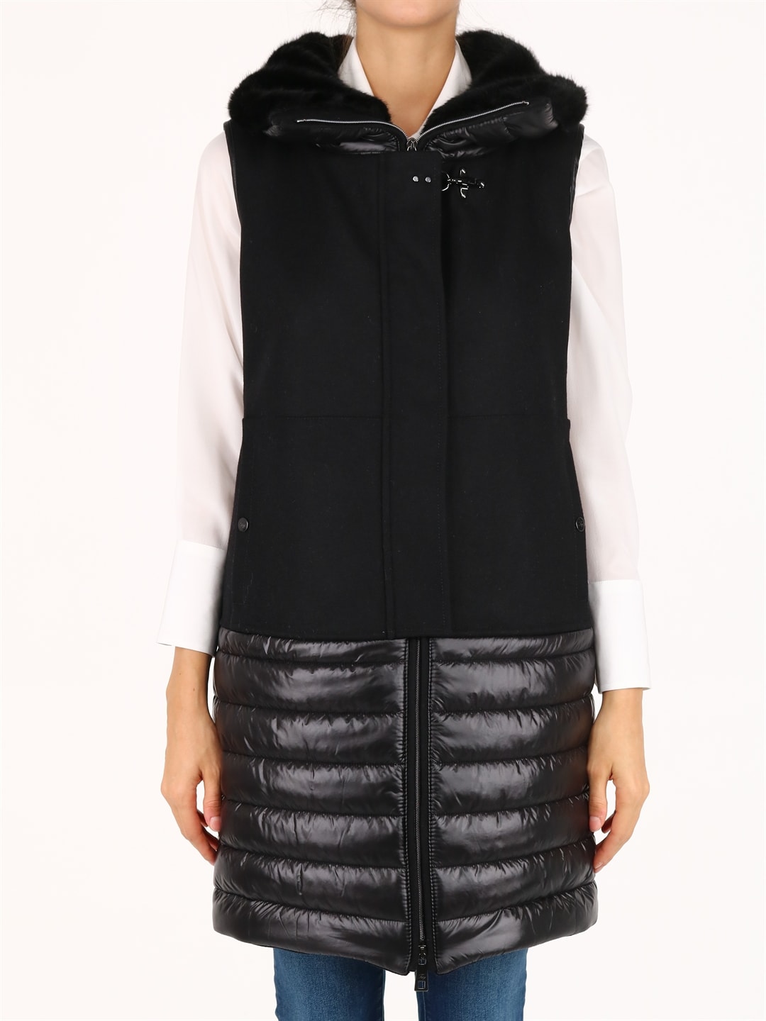 Fay Quilted Vest Black