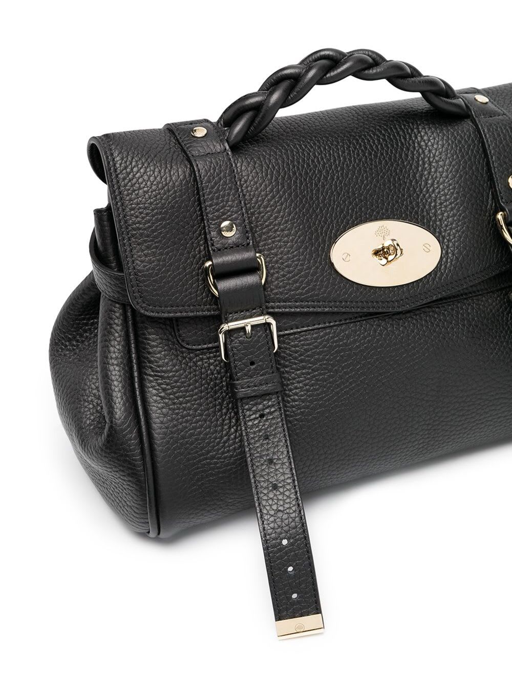 Shop Mulberry Alexa Heavy Leather Crossbody Bag In Black