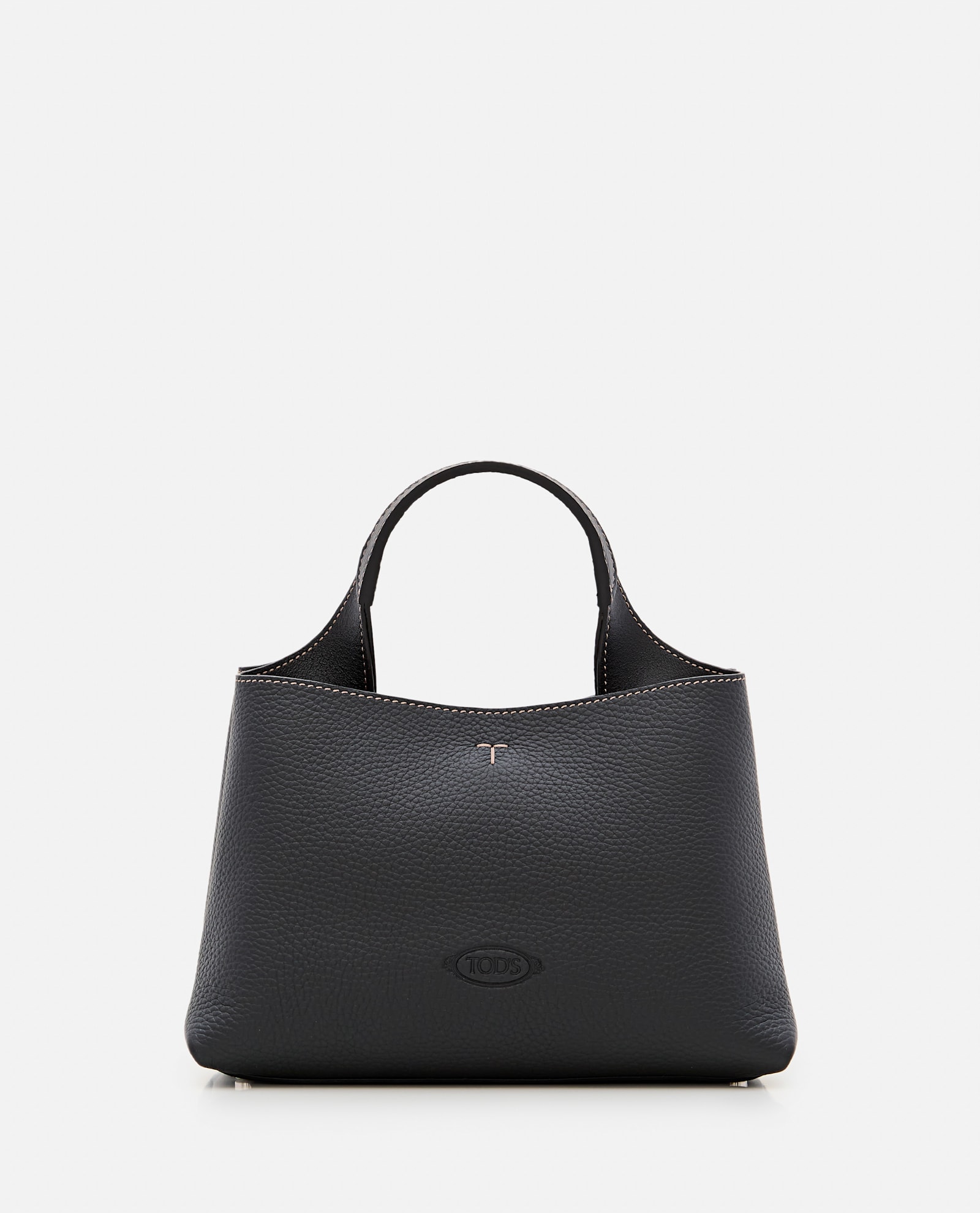 Tod's Mini Leather Shopping Bag In Black