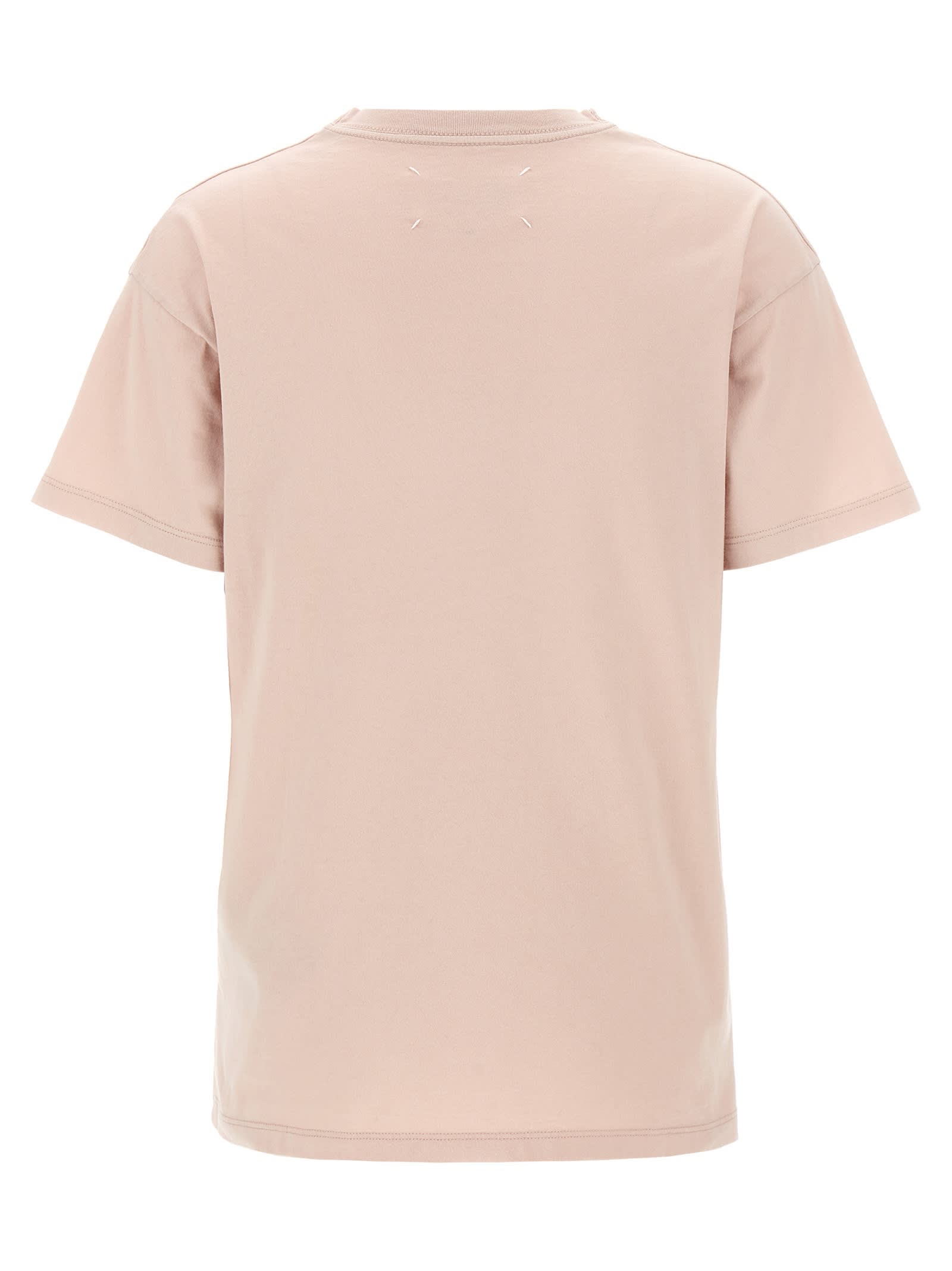 Shop Maison Margiela Logo Embroidery T-shirt In Pink