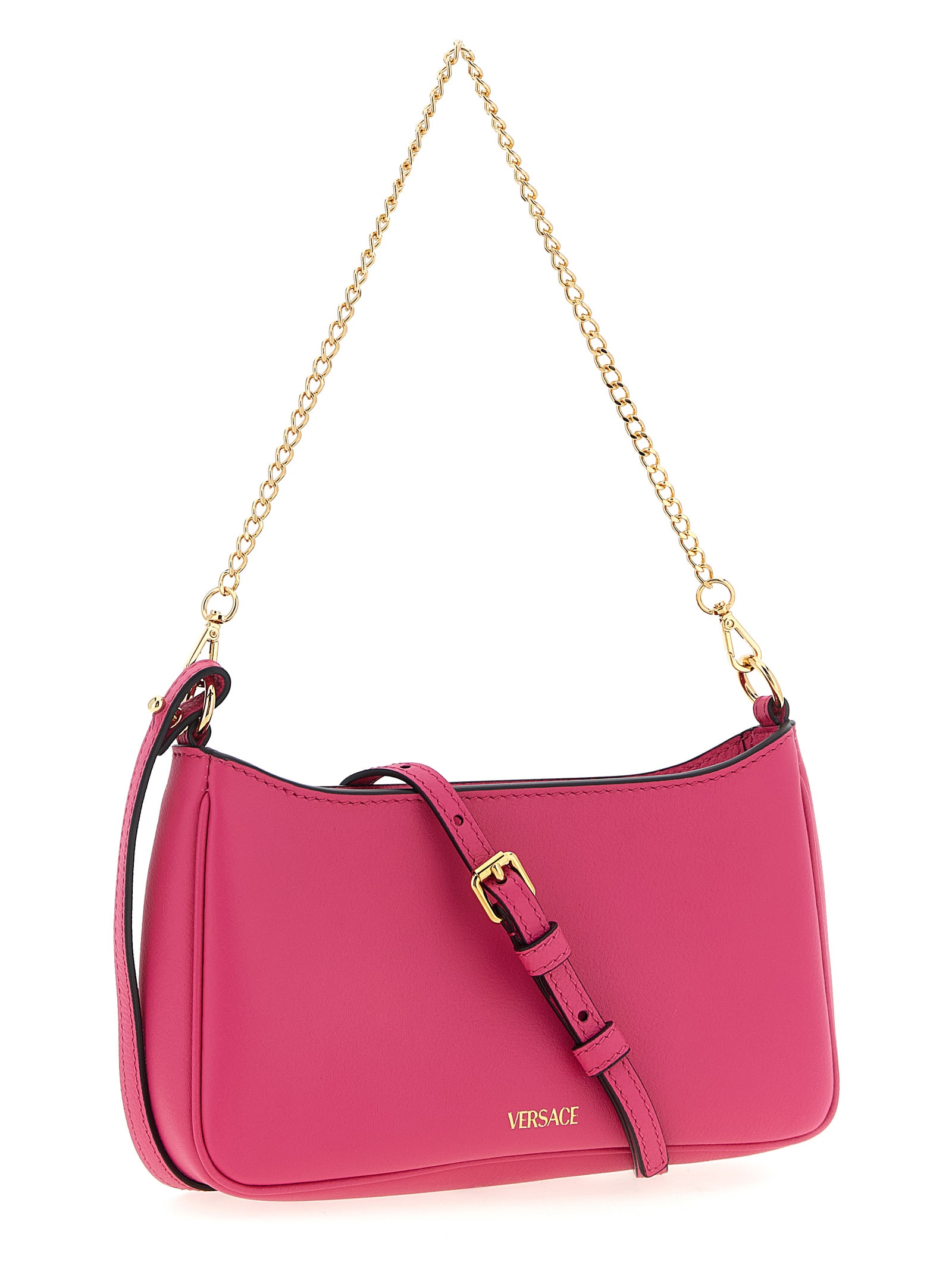 Versace La Medusa Calf-leather Crossbody Bag In Pink