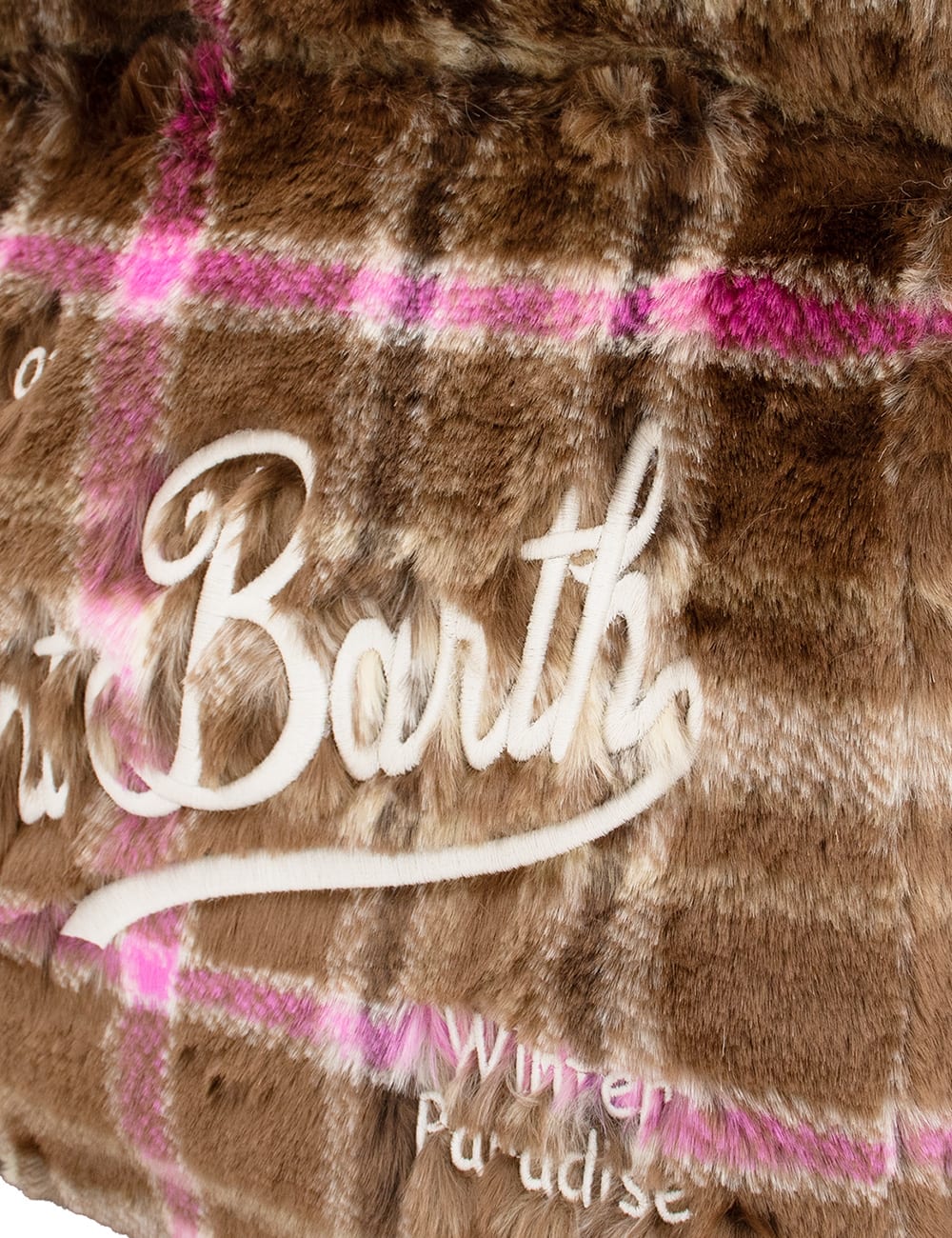 Shop Mc2 Saint Barth Bag In Fur Tartan Line 1877 Emb
