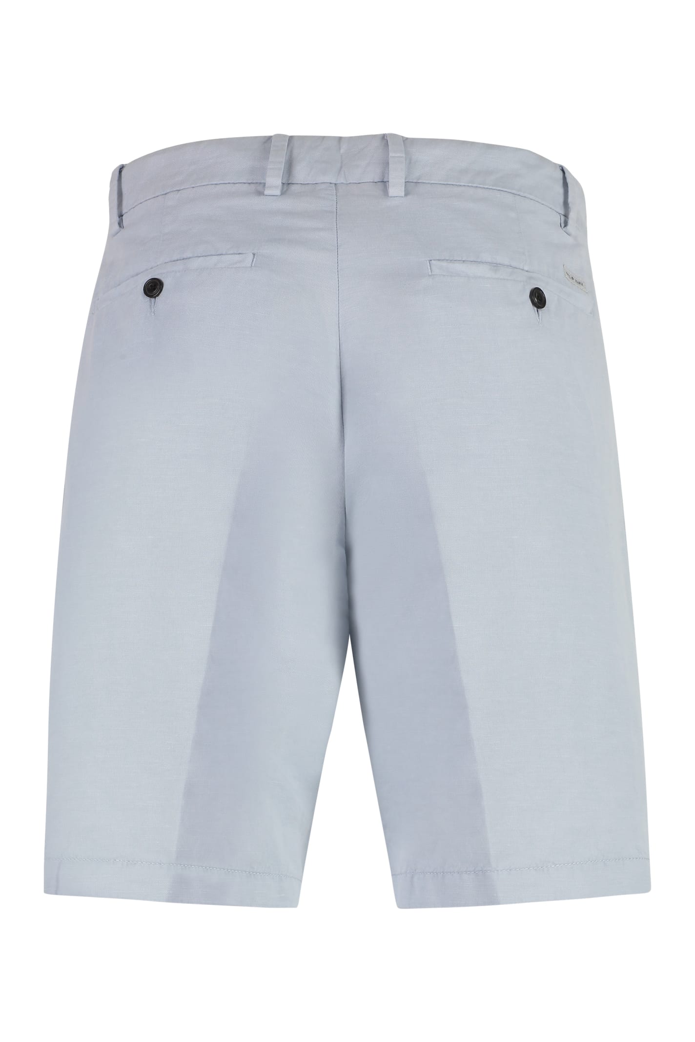 Shop Paul&amp;shark Cotton And Linen Bermuda-shorts In Light Blue