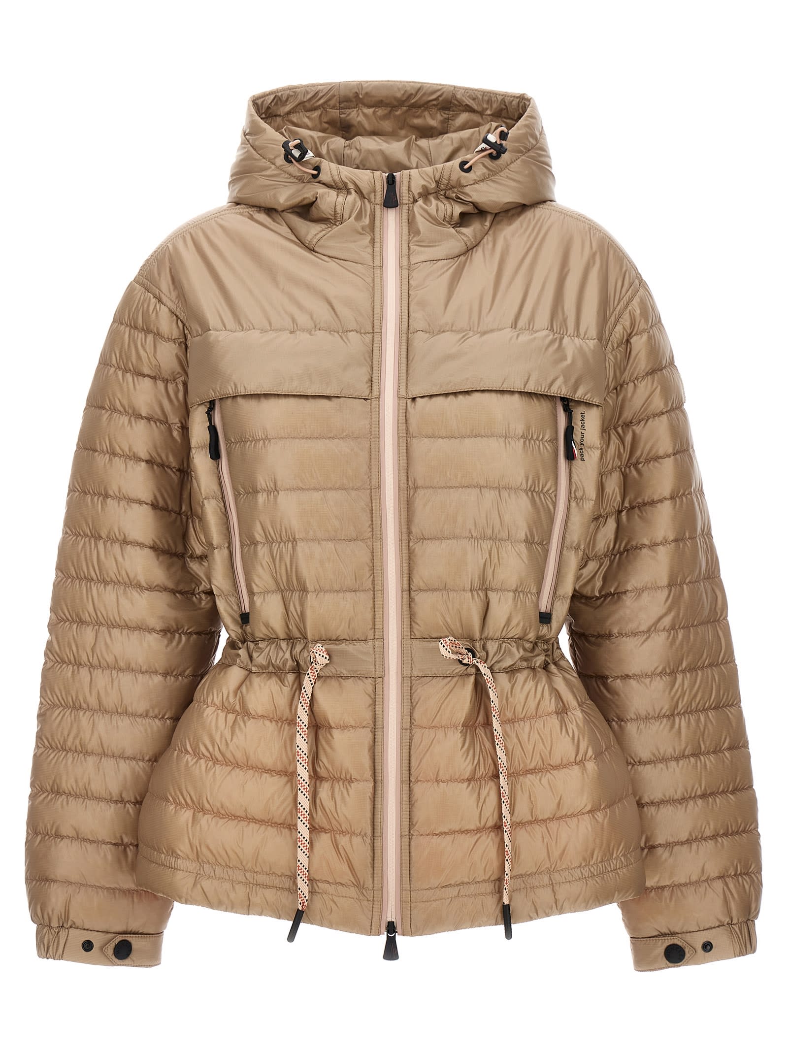 Shop Moncler Eibing Down Jacket In Beige