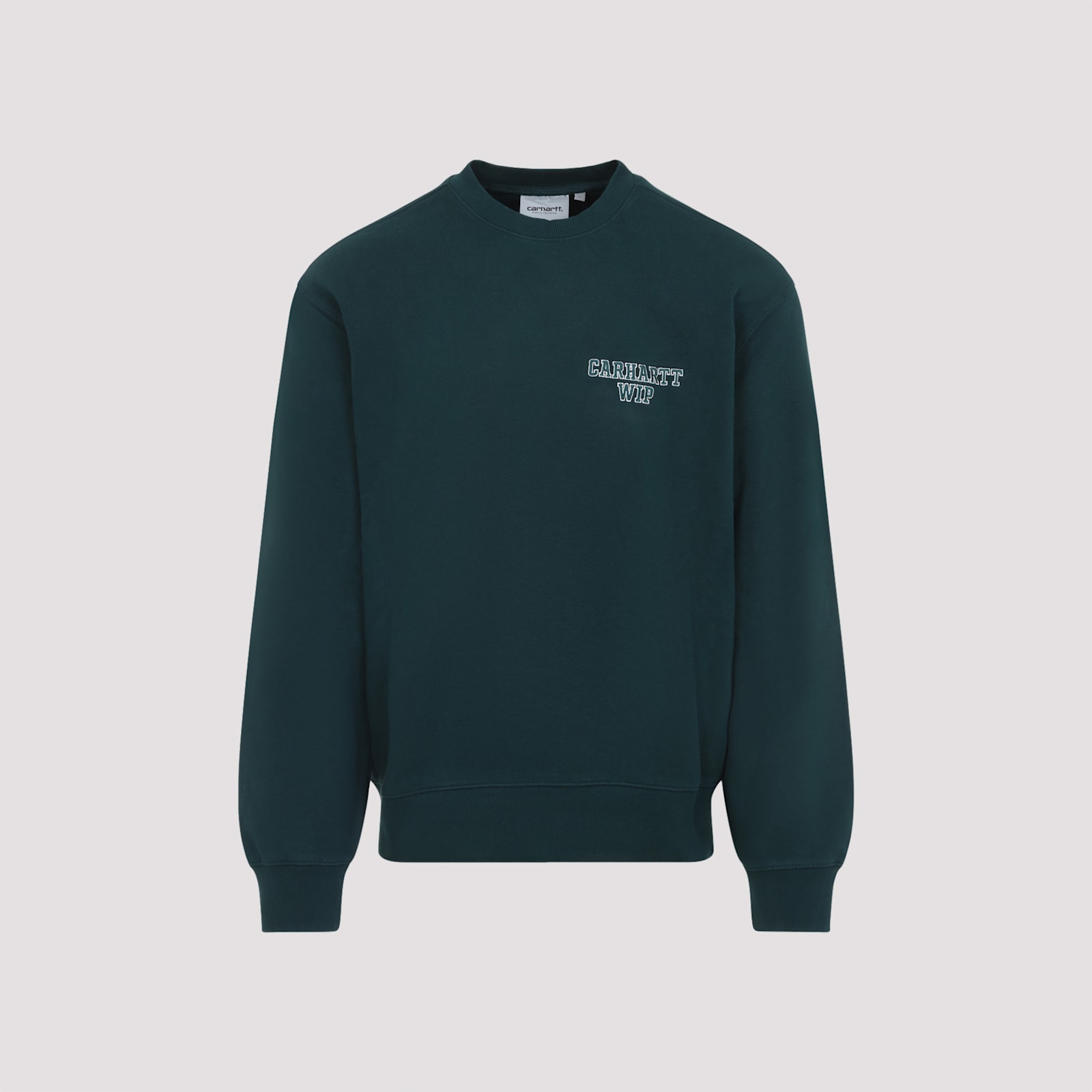 Carhartt Ip Mens Dark Fir Alumni Brand-embroidery Cotton-jersey Sweatshirt In Green